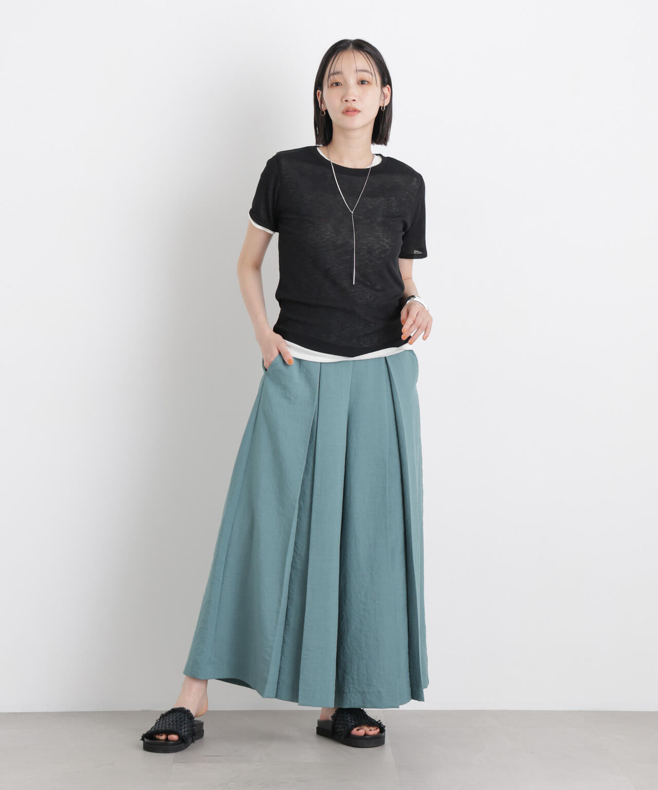 タンブラーブッチャー ボックスプリーツ ワイドパンツ ( セットアップ 可)