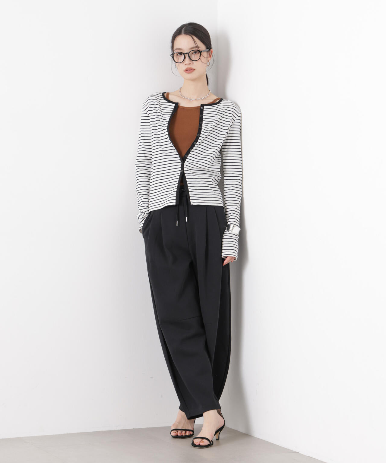 接触冷感ダンボールカットカーブシルエットパンツ(セットアップ可) 6736127320