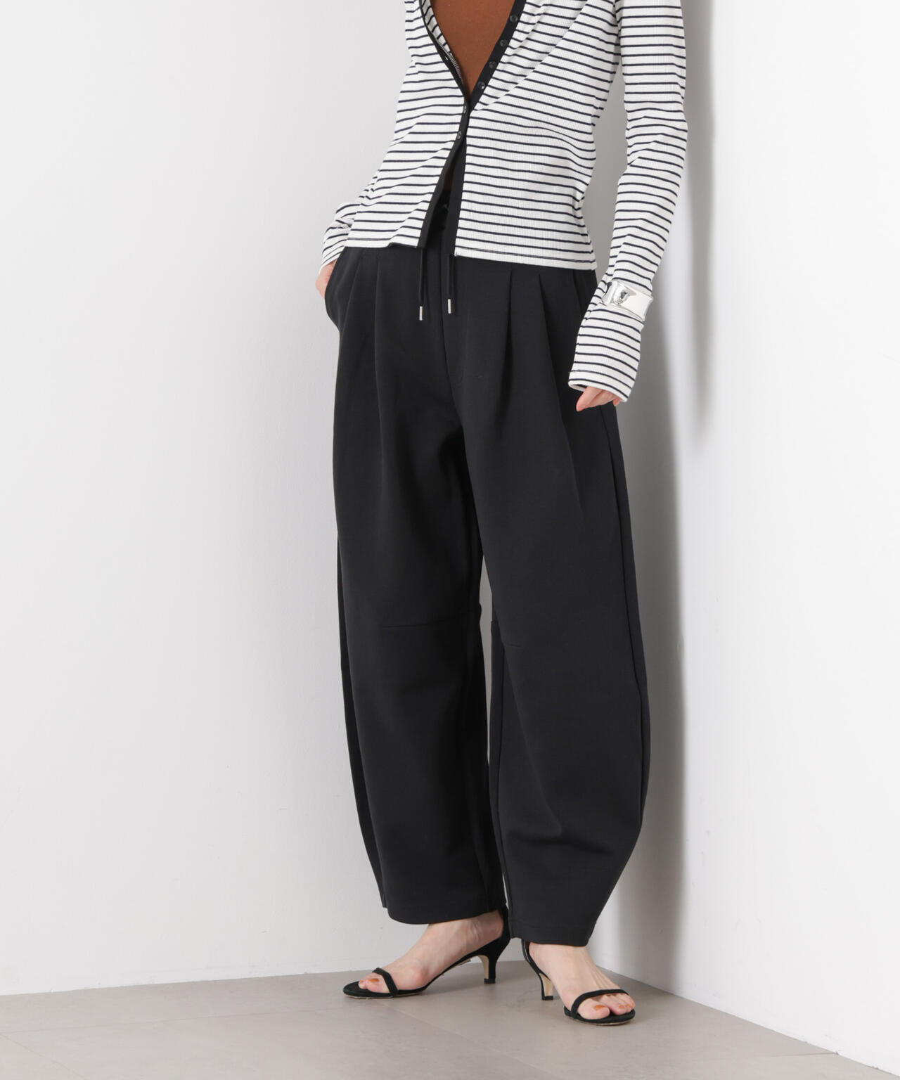 接触冷感ダンボールカットカーブシルエットパンツ(セットアップ可) 6736127320