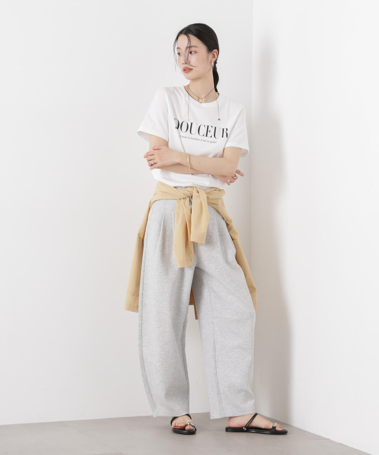 接触冷感ダンボールカットカーブシルエットパンツ(セットアップ可) 6736127320