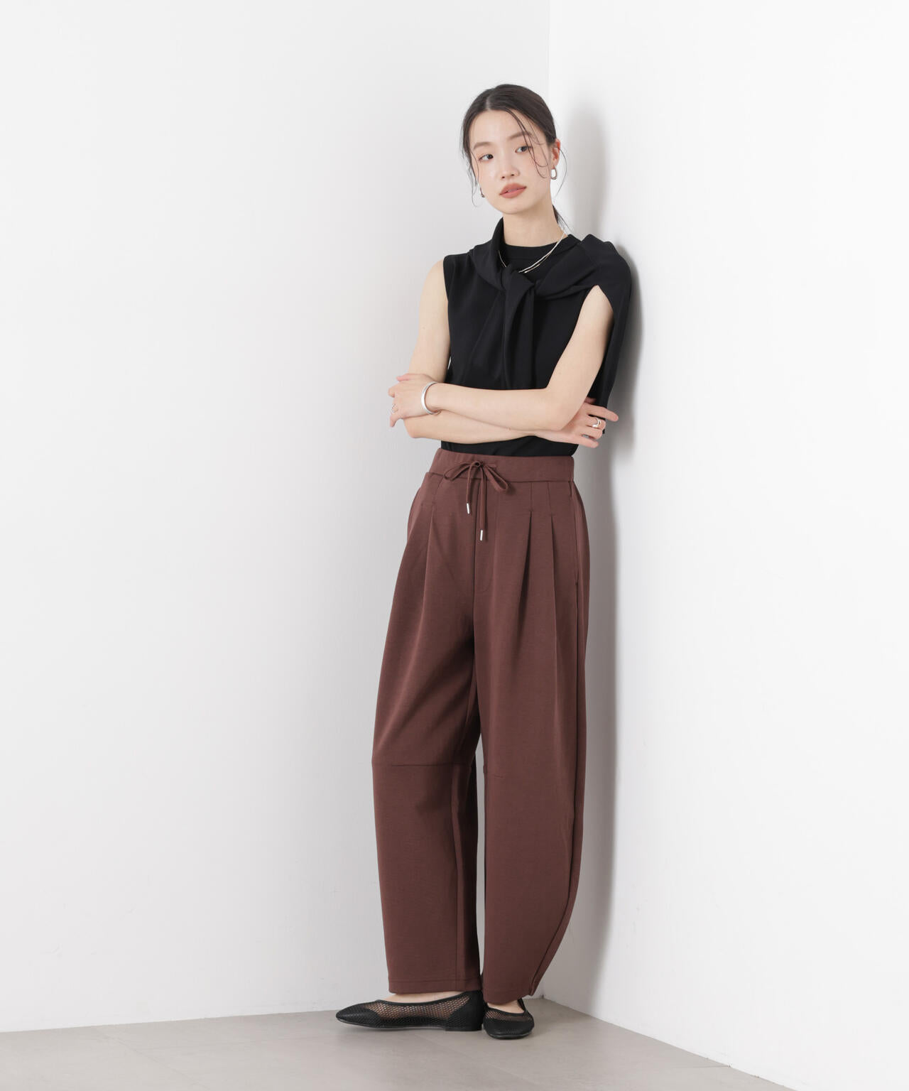 接触冷感ダンボールカットカーブシルエットパンツ(セットアップ可) 6736127320