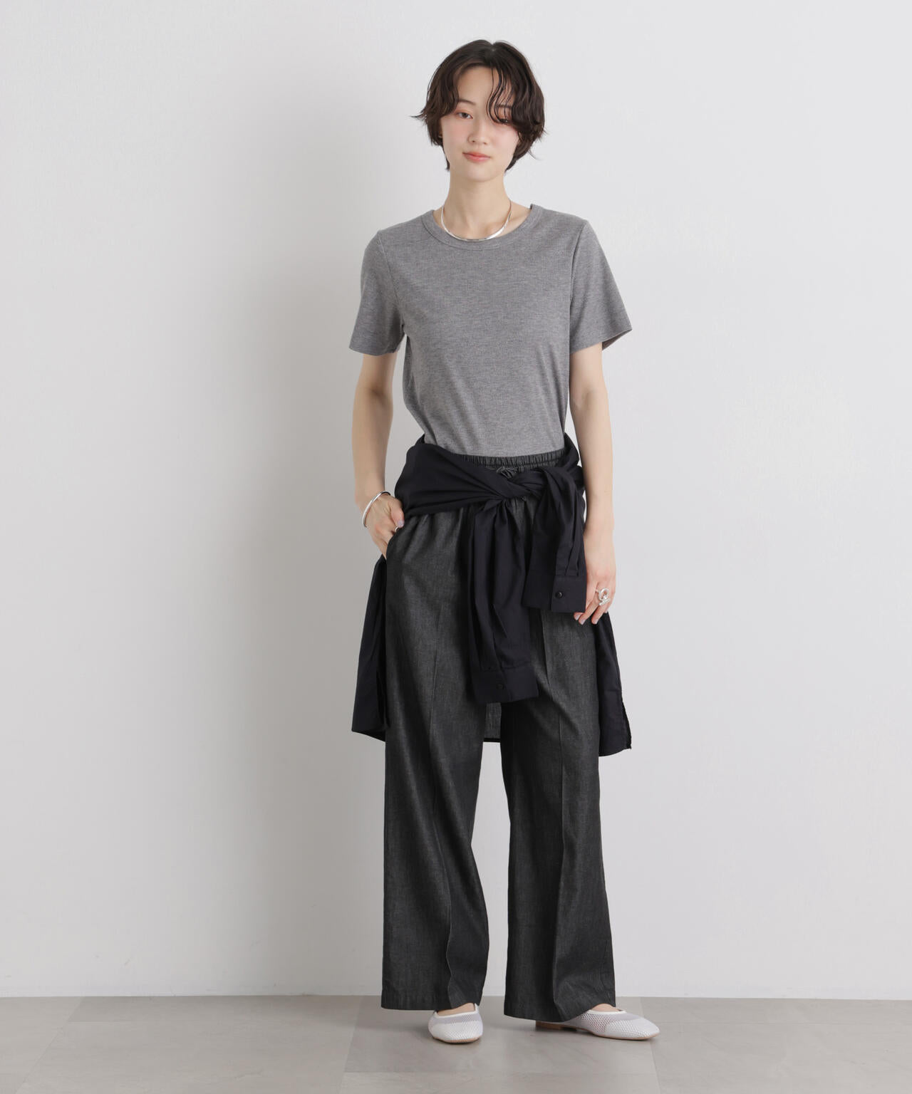 ライトオンスデニムドロストセンタープレスパンツ(セットアップ可) 6736127322