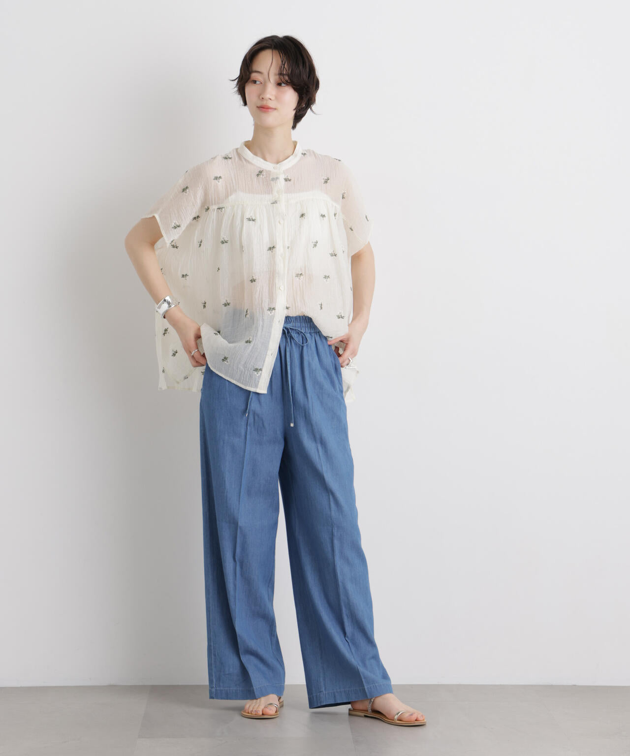 ライトオンスデニムドロストセンタープレスパンツ(セットアップ可) 6736127322