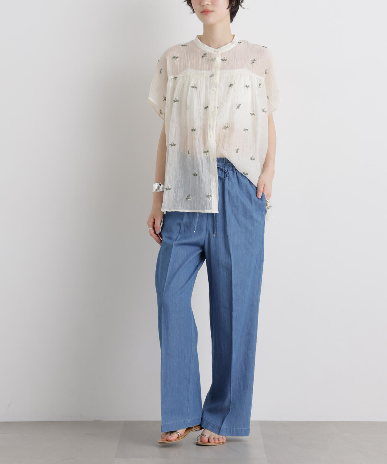 ライトオンスデニムドロストセンタープレスパンツ(セットアップ可) 6736127322