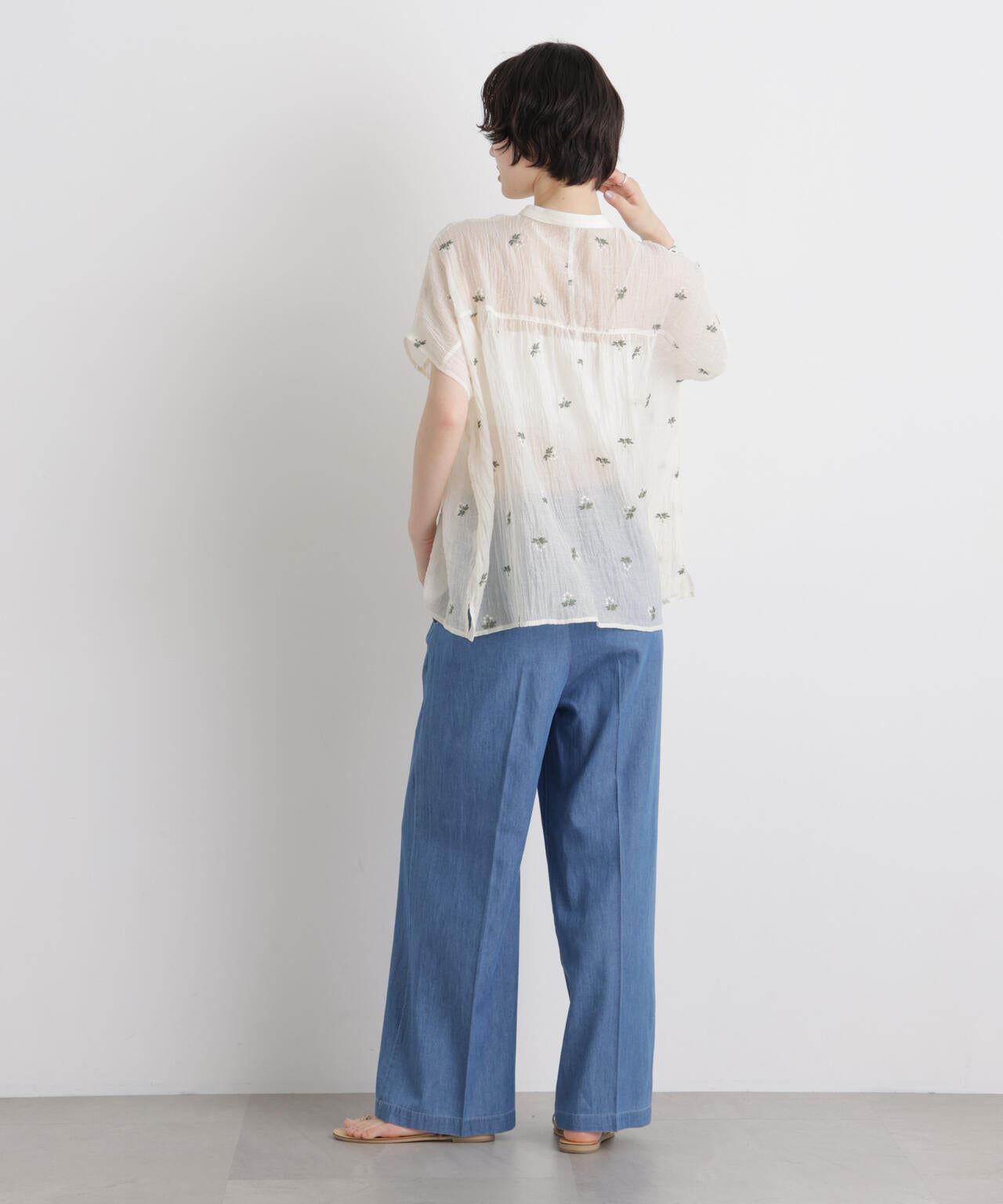 ライトオンスデニムドロストセンタープレスパンツ(セットアップ可) 6736127322