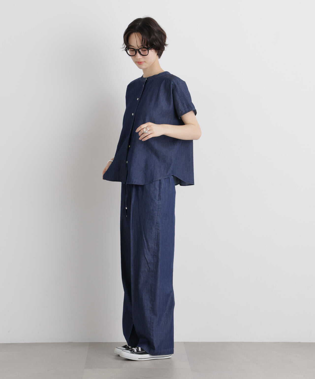 ライトオンスデニムドロストセンタープレスパンツ(セットアップ可) 6736127322