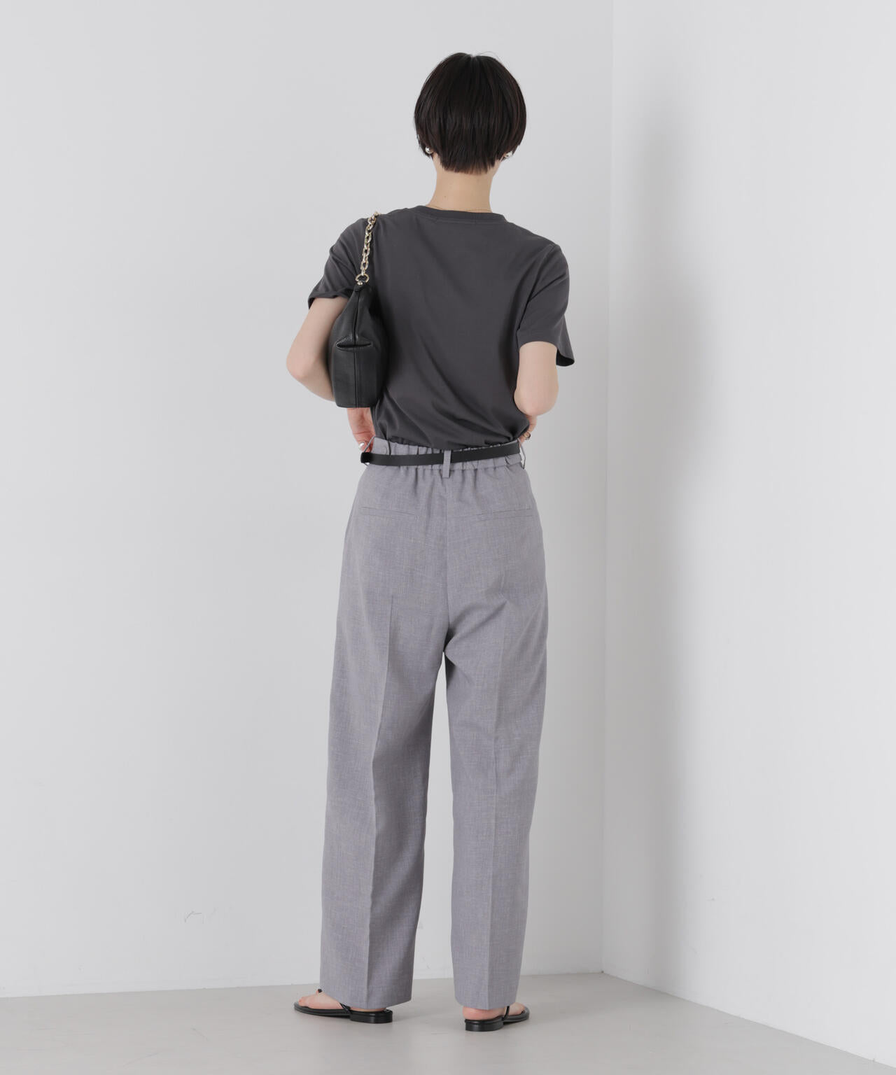 リネンライクワンタックセンタープレスパンツ(セットアップ可) 6736127327