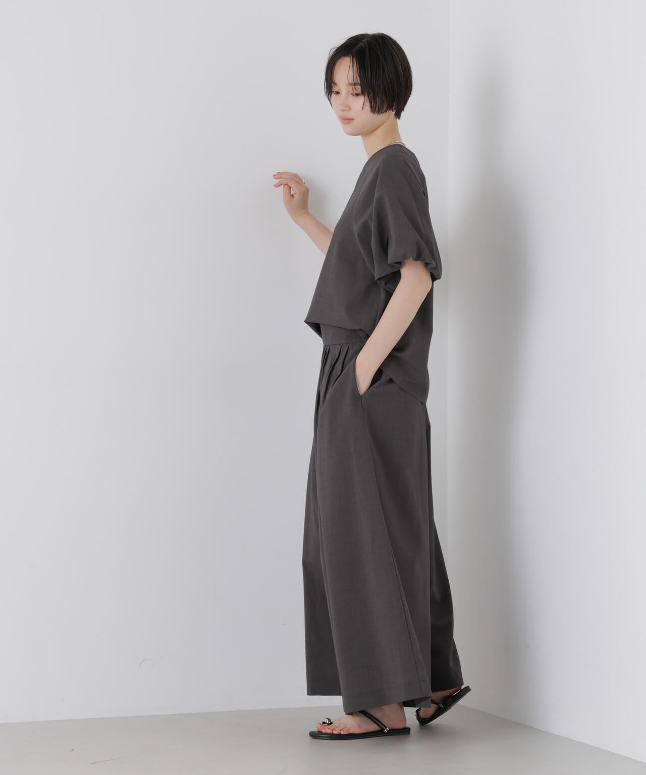 ドライマット トロギャザー ワイドパンツ ( セットアップ 可)