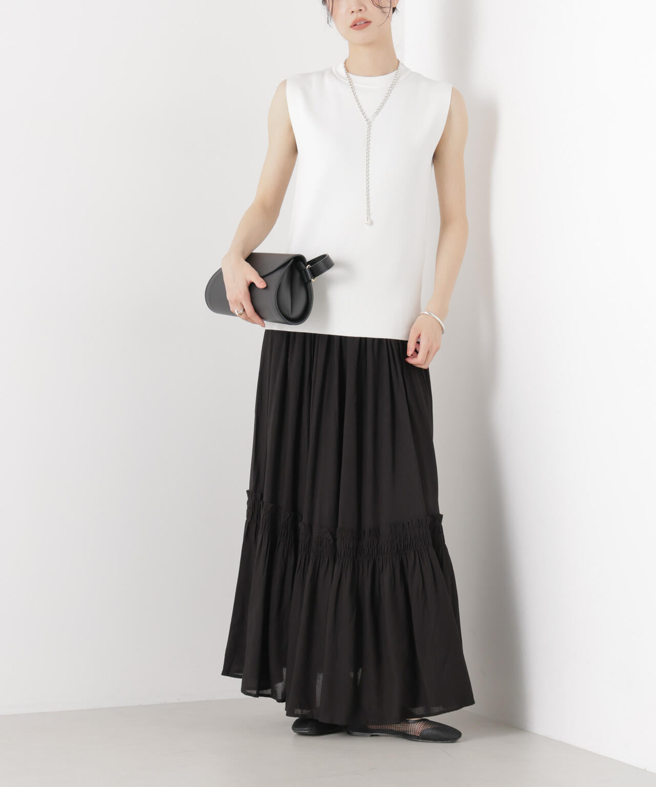 made in INDIA 切り替えギャザースカート(セットアップ可)