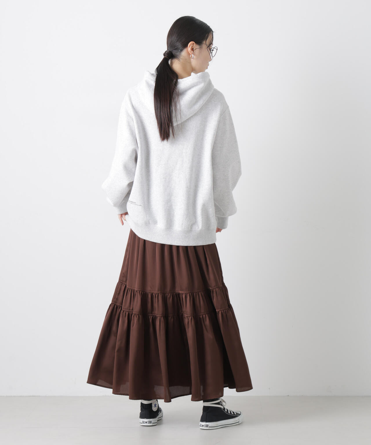 ティアード切り替えサテンギャザースカート 6736130302