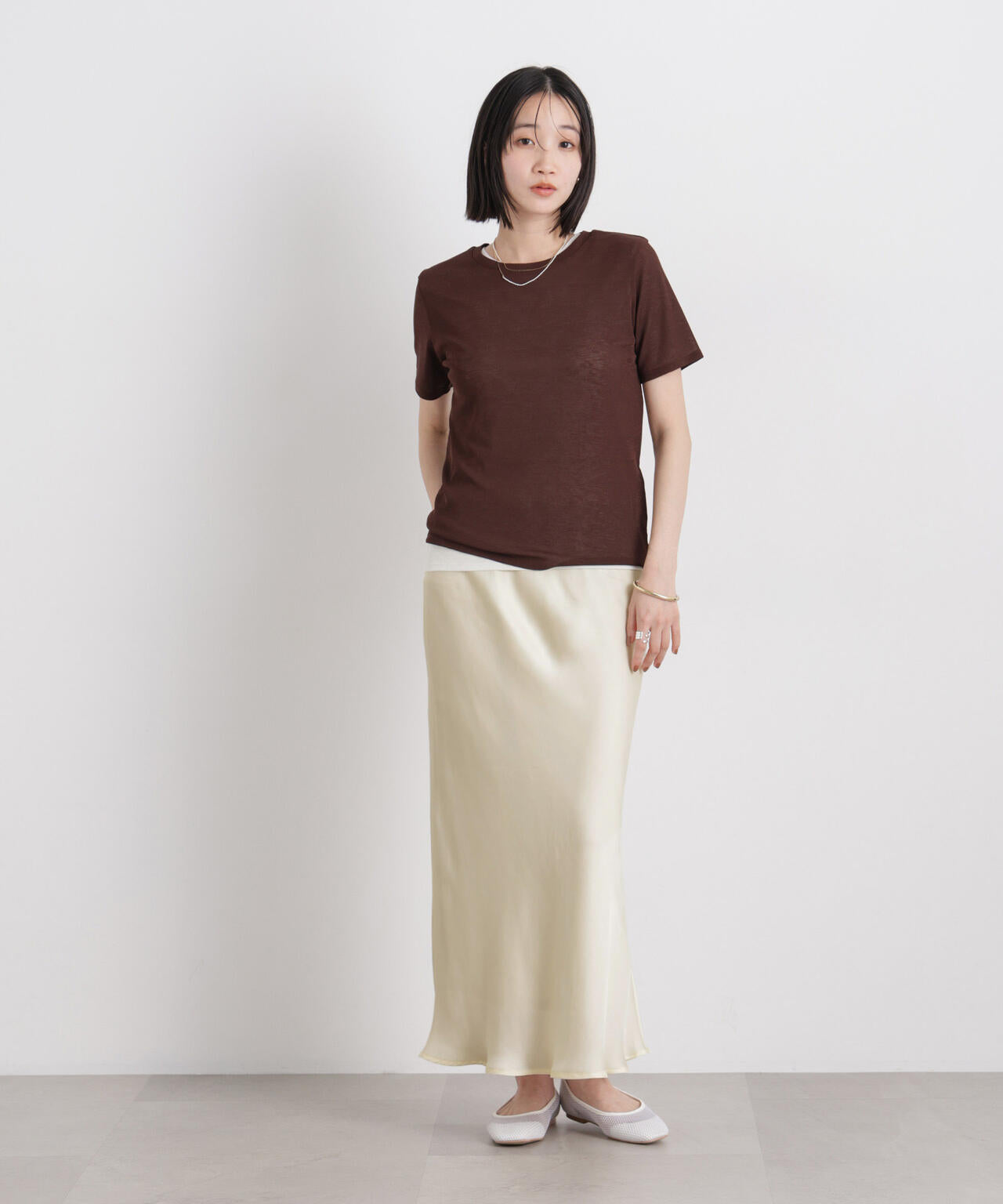 シアーサテンマキシスカート 6736130308