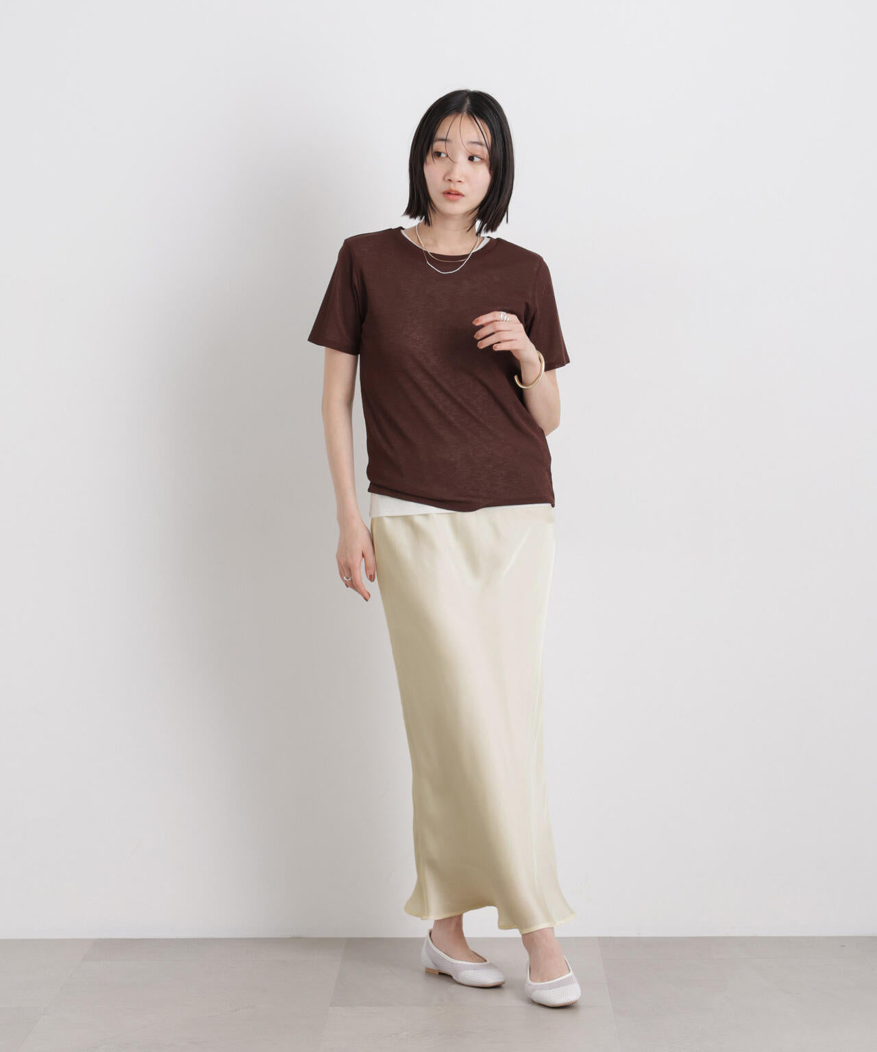 シアーサテンマキシスカート 6736130308