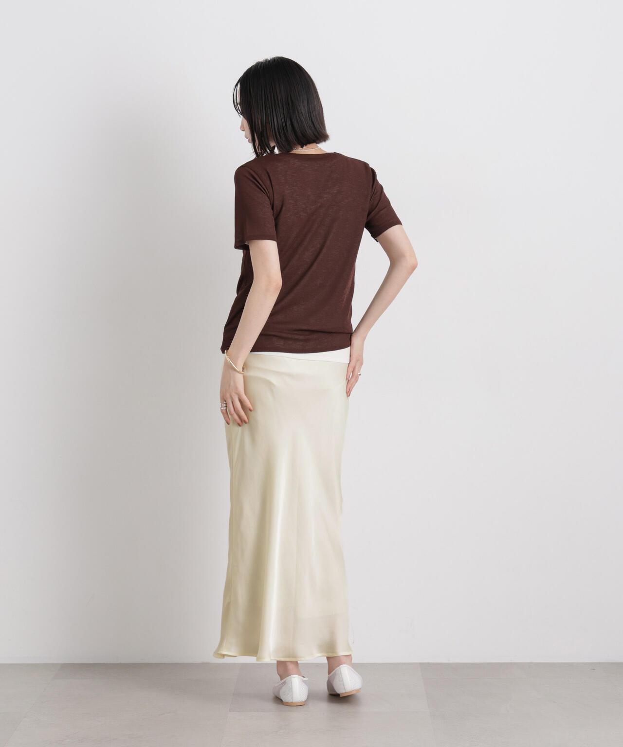 シアーサテンマキシスカート 6736130308