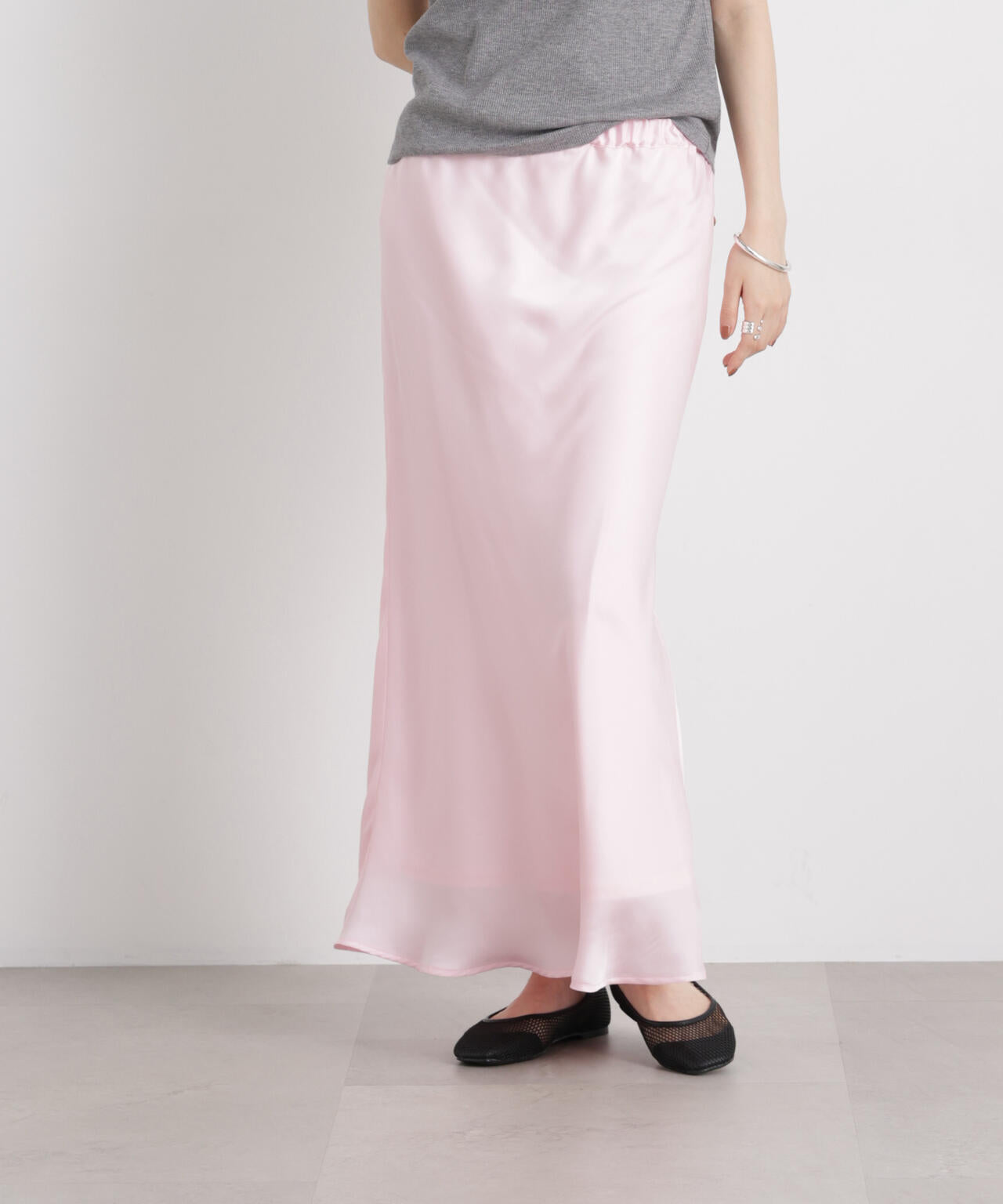 シアーサテンマキシスカート 6736130308