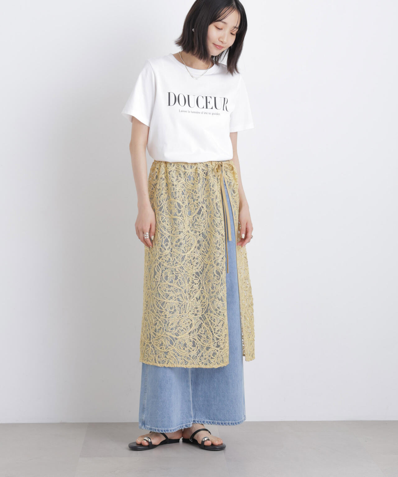 刺繍レースラップスカート 6736130311