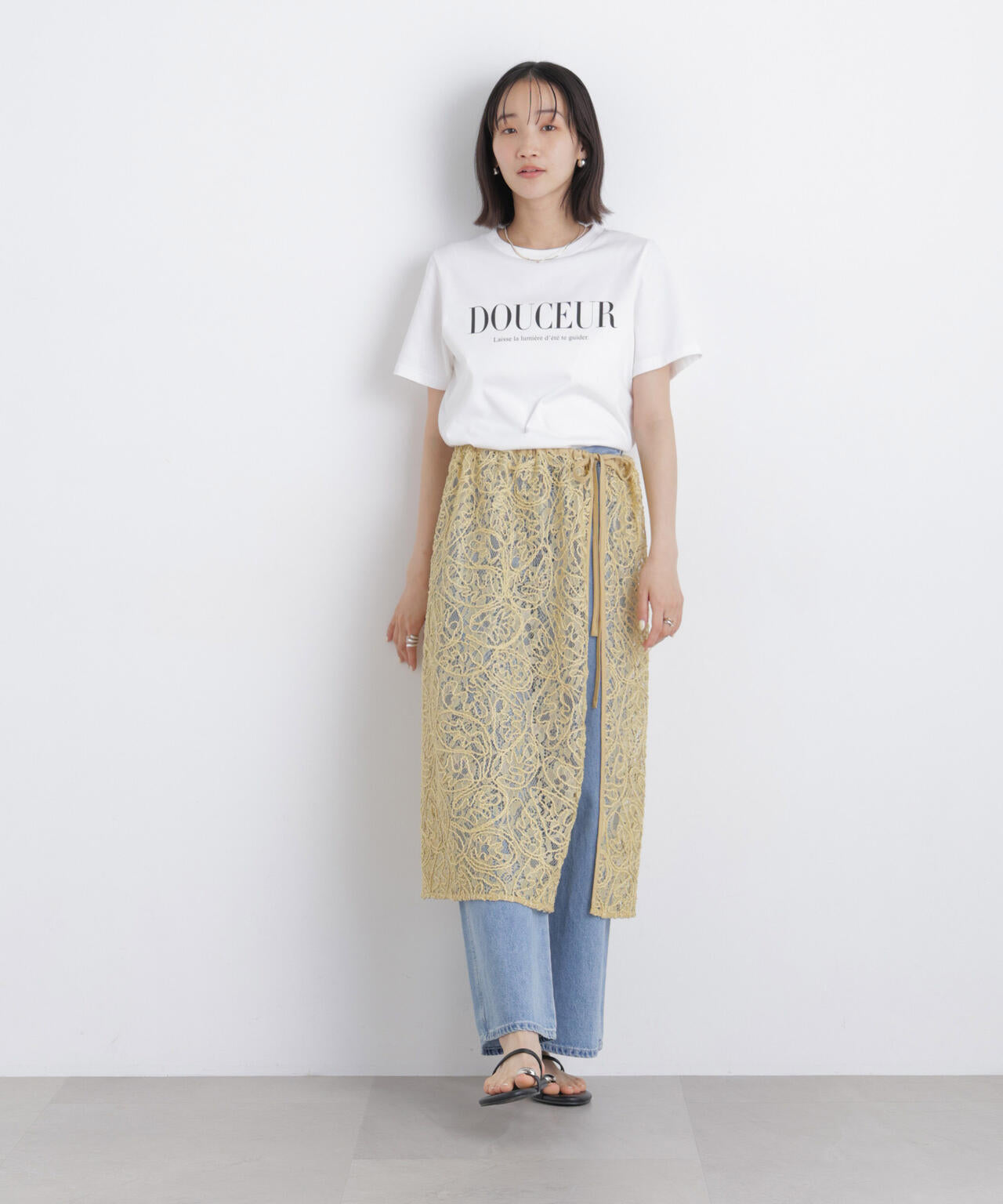 刺繍レースラップスカート 6736130311