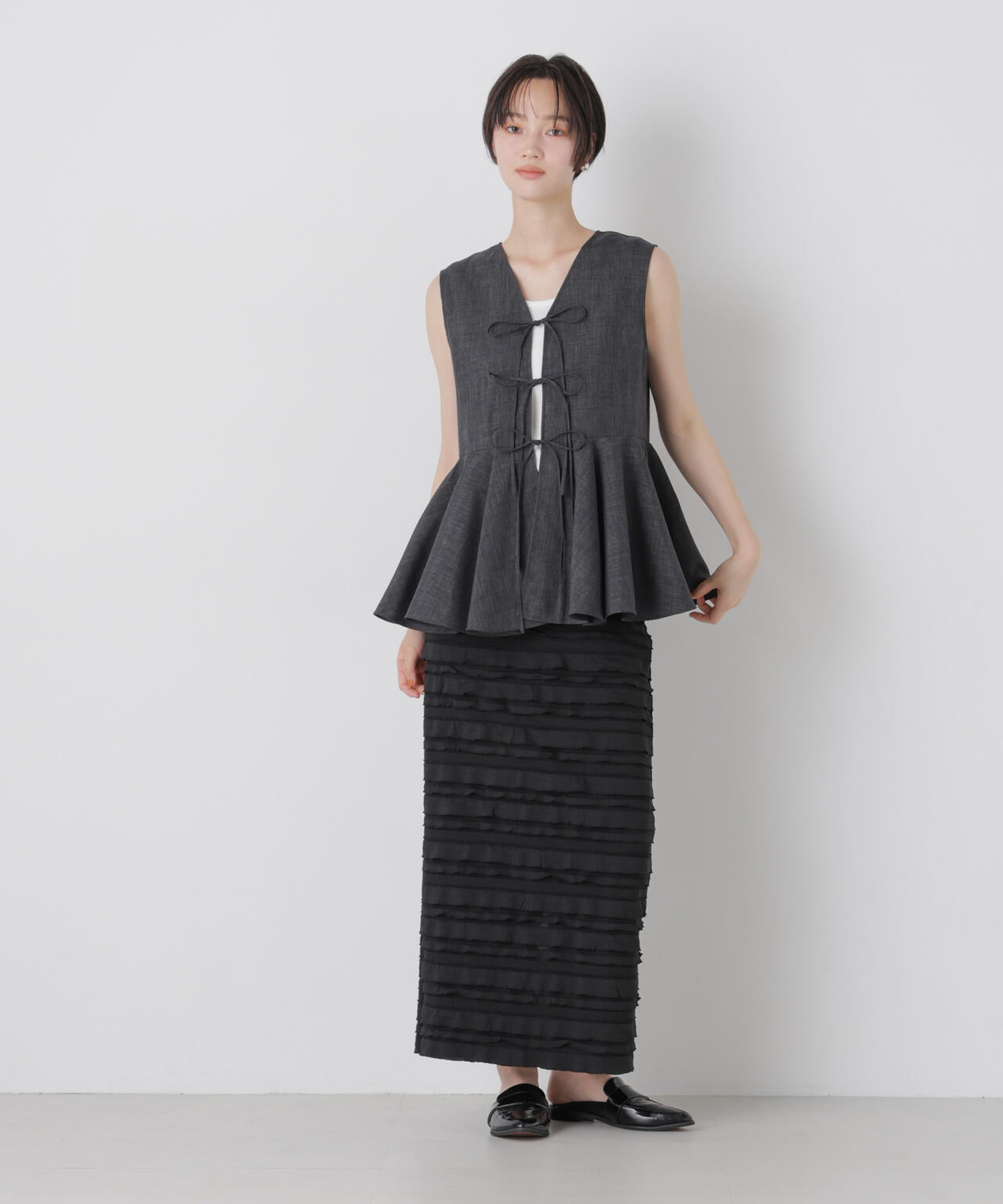 ラッフルジャージーナロースカート 6736130312