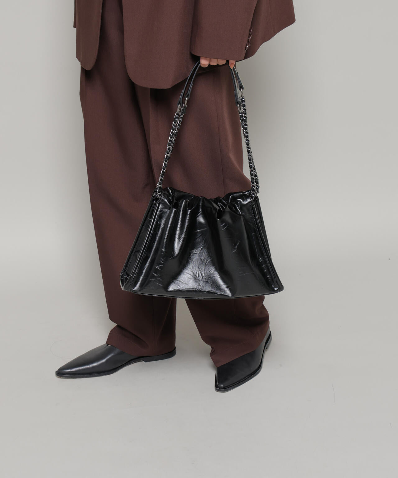 チェーンショルダーギャザーバッグ