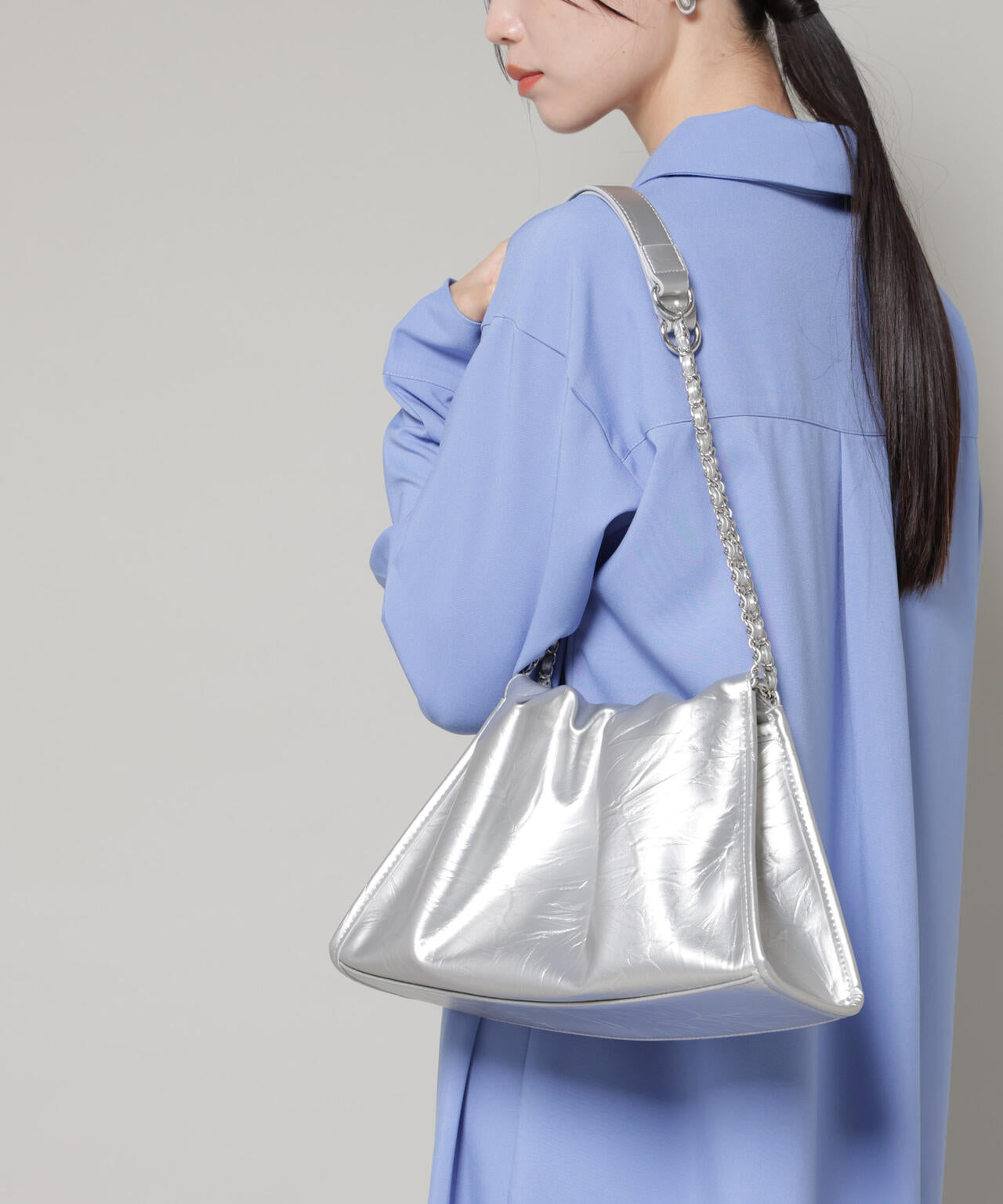 チェーンショルダーギャザーバッグ
