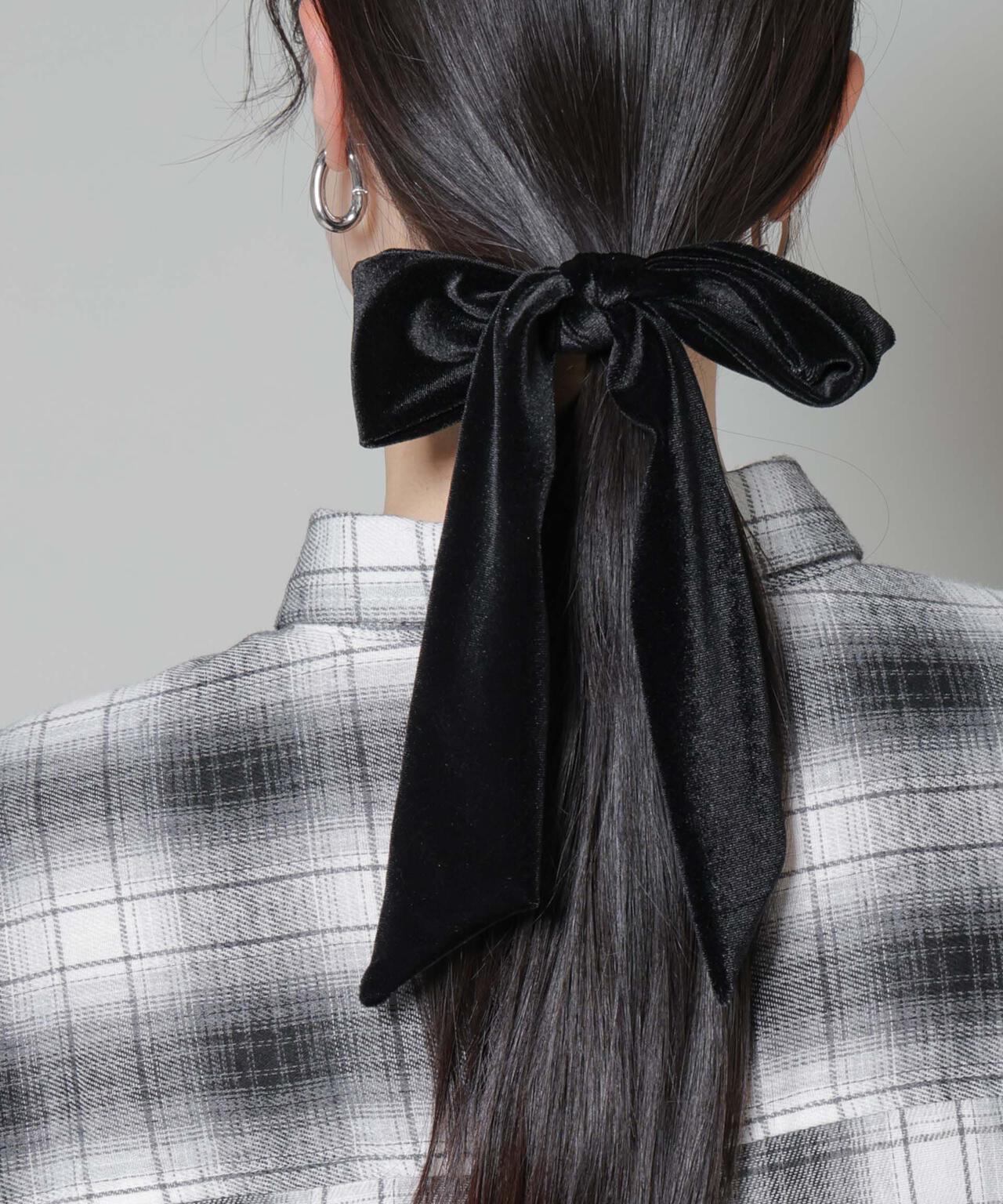 ベロア リボン ヘアゴム
