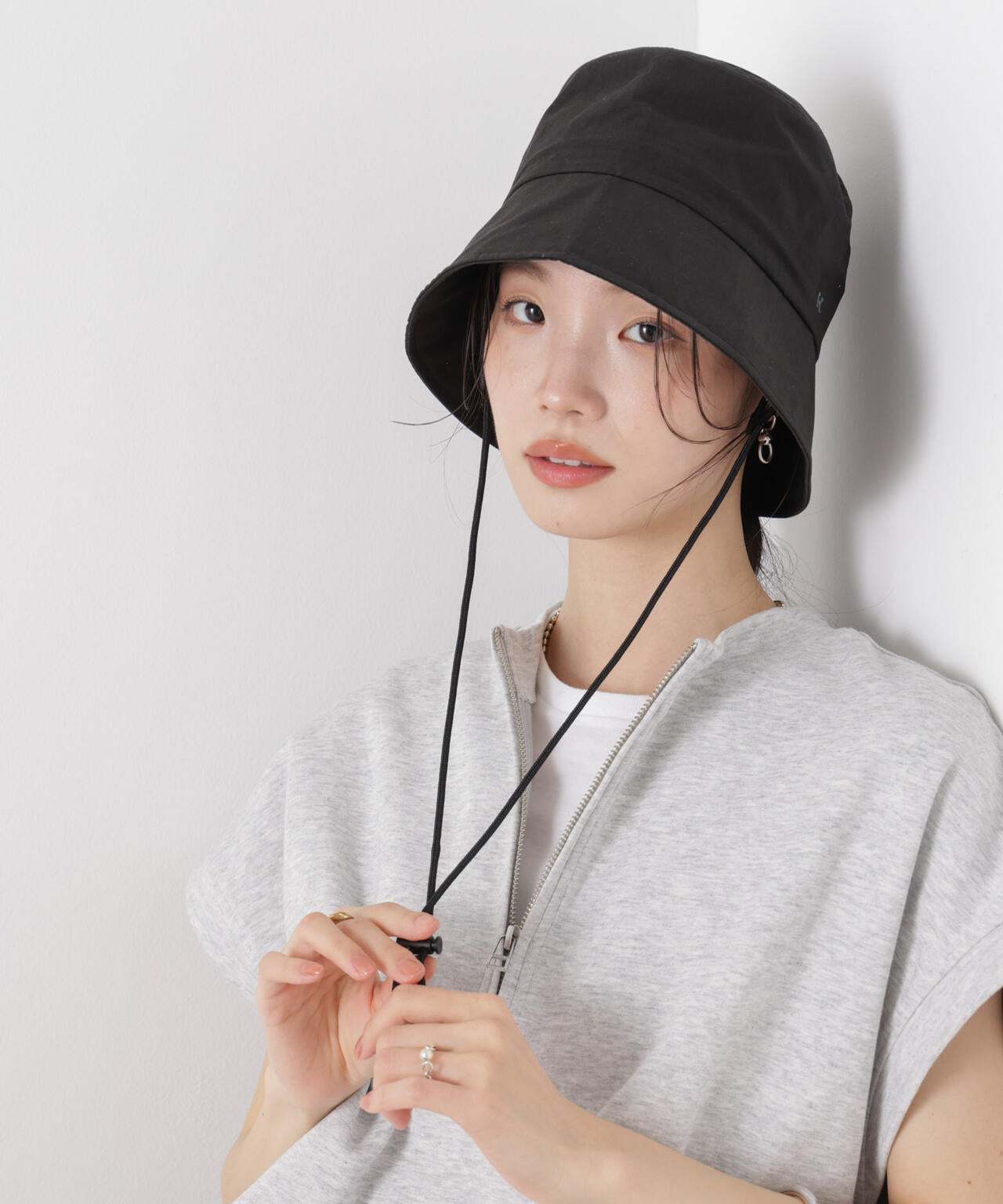 Healthknit / 別注 ドローコード付 ワンポイント 刺繍 HAT