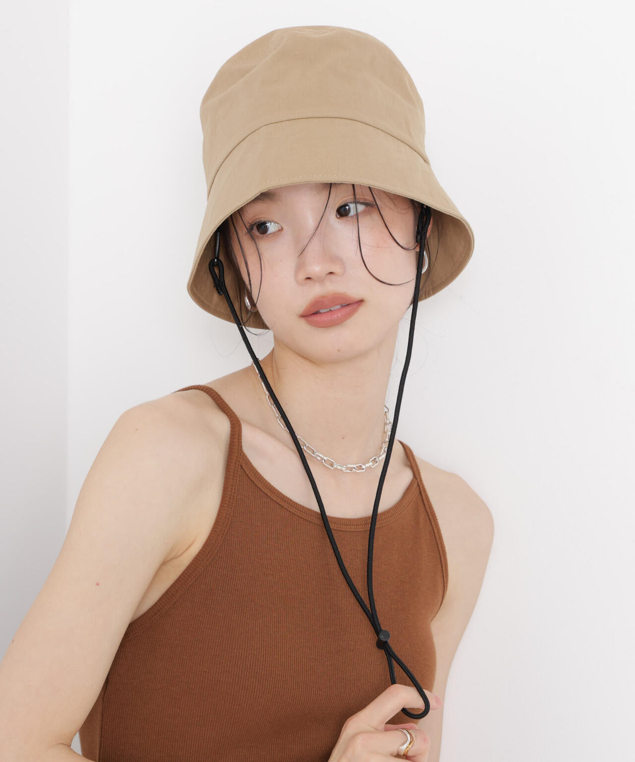 Healthknit/別注ドローコード付ワンポイント刺繍HAT