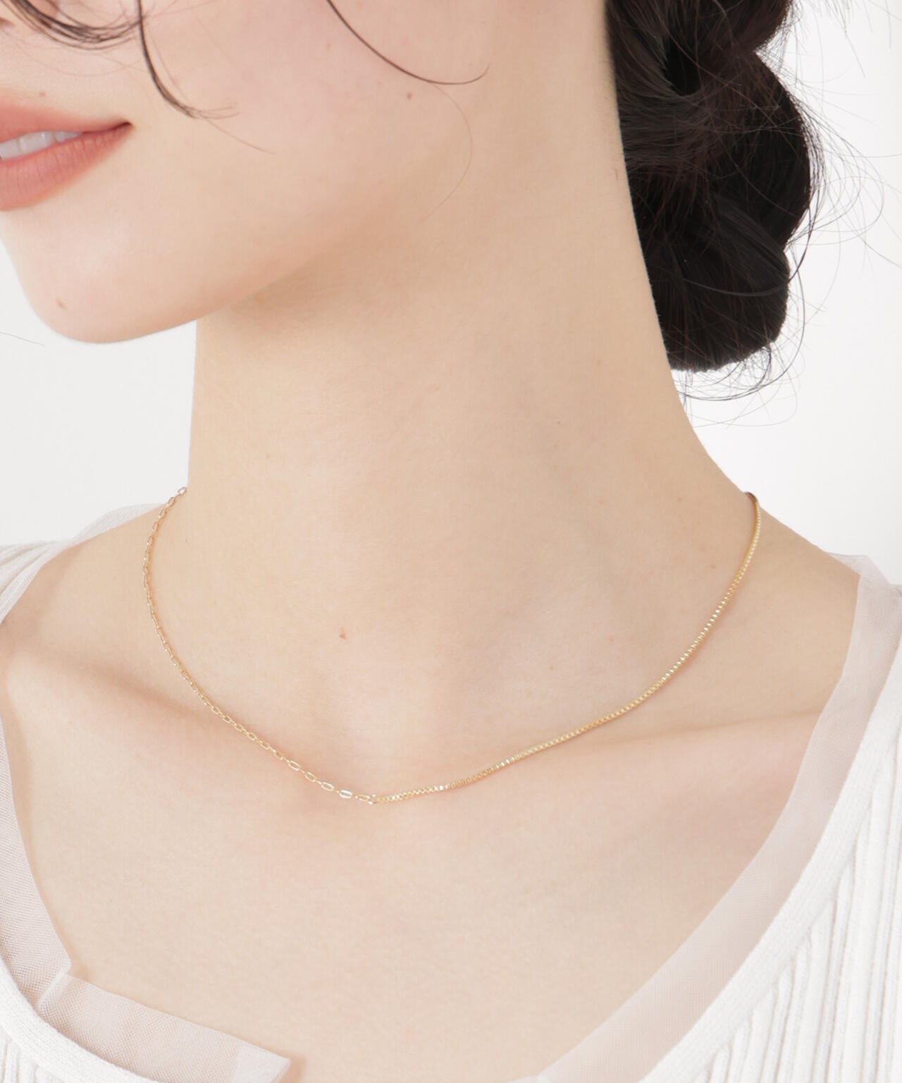 コンビチェーンデザインネックレス長さ38cm