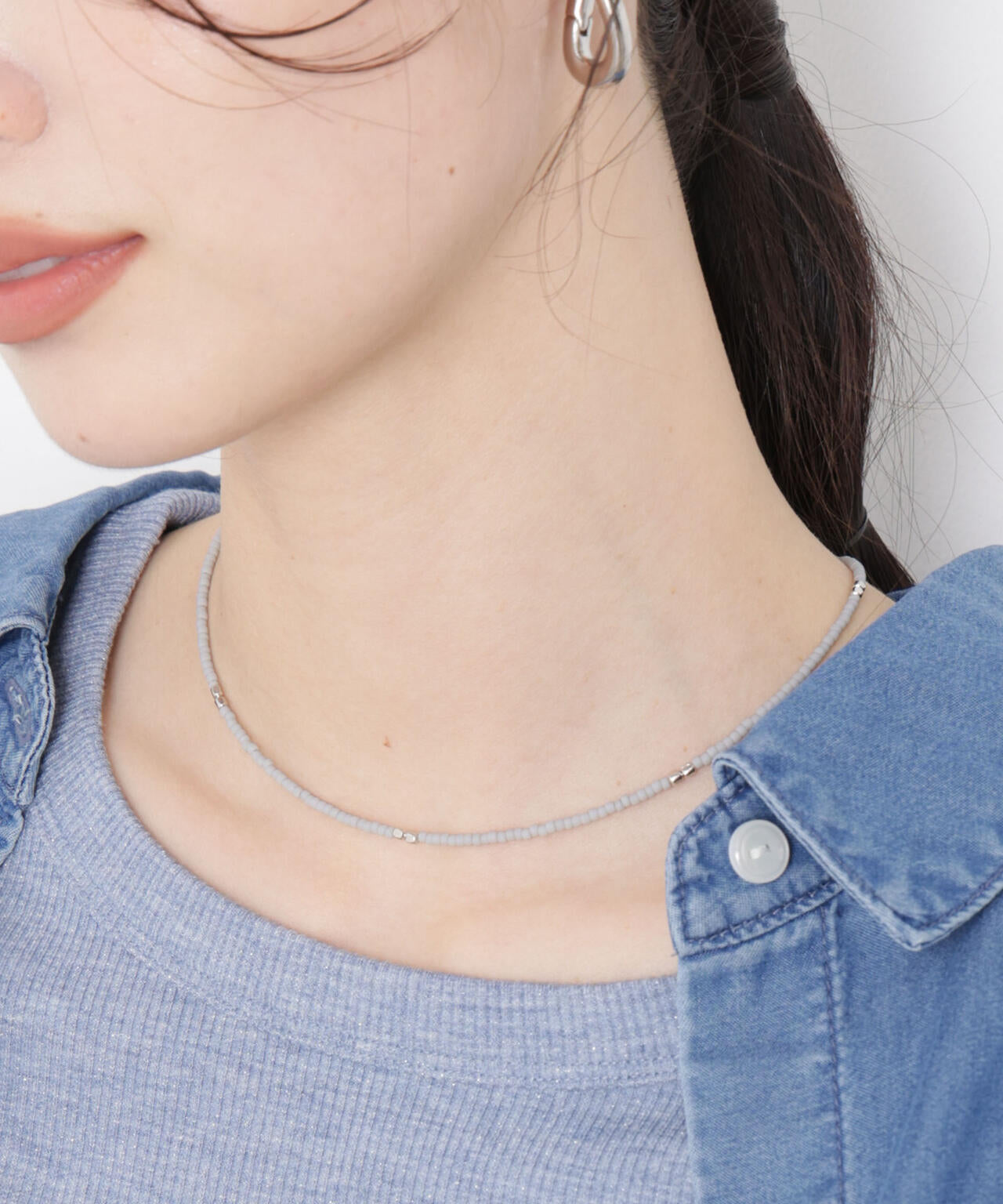 メタルビーズネックレス