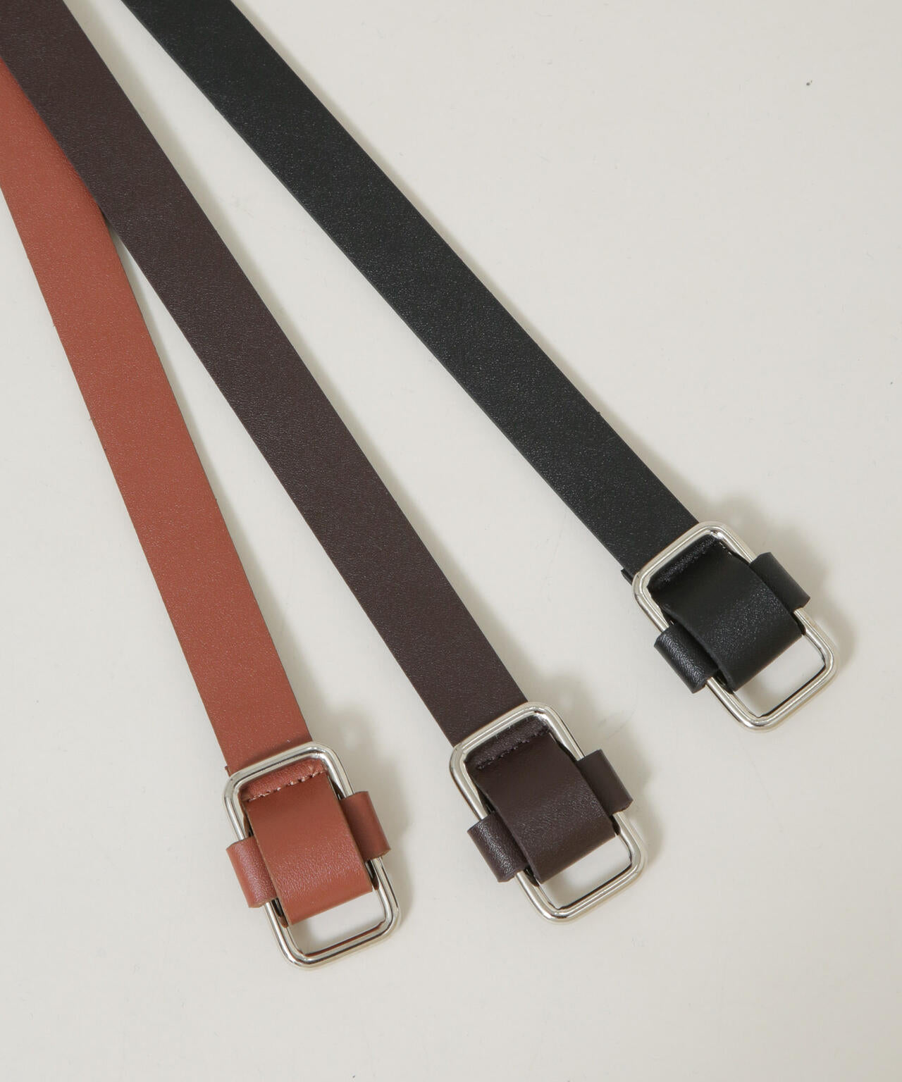 無段階調整 スクエア型バックル2cm幅ベルト 6736150300