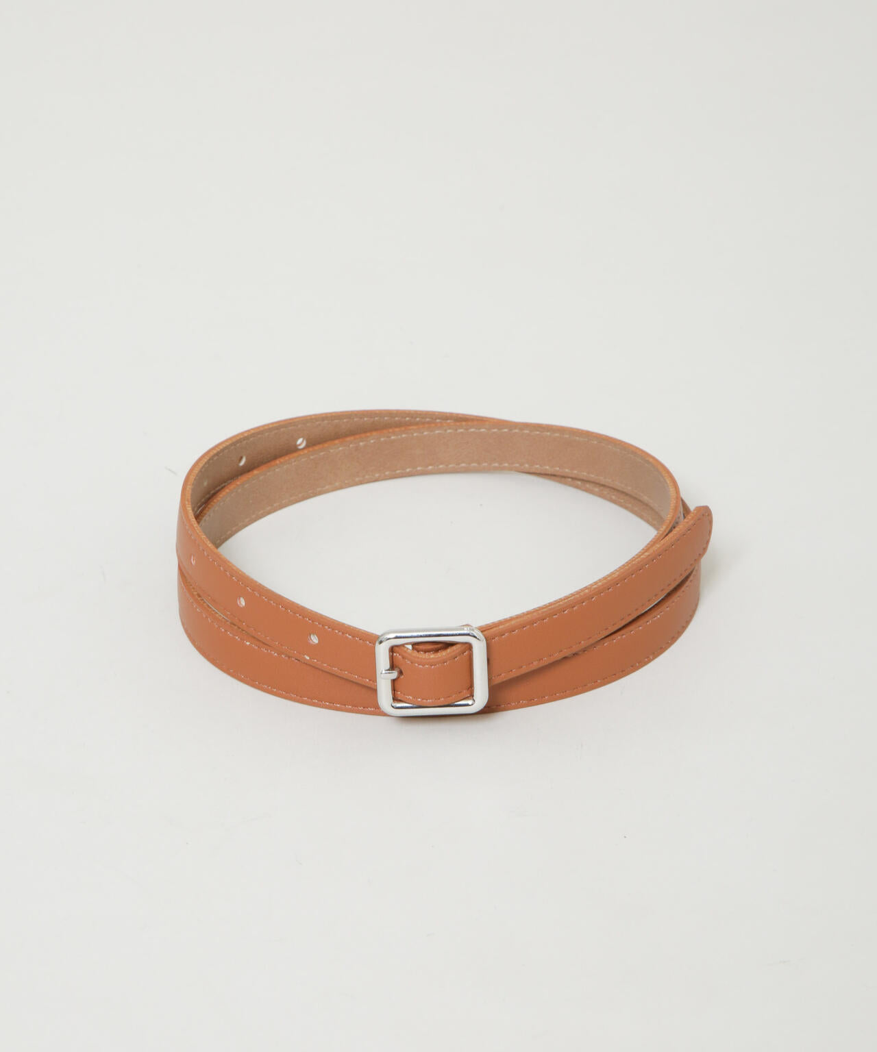 シルバースクエアバックル1.5cm幅ベルト 6736150302