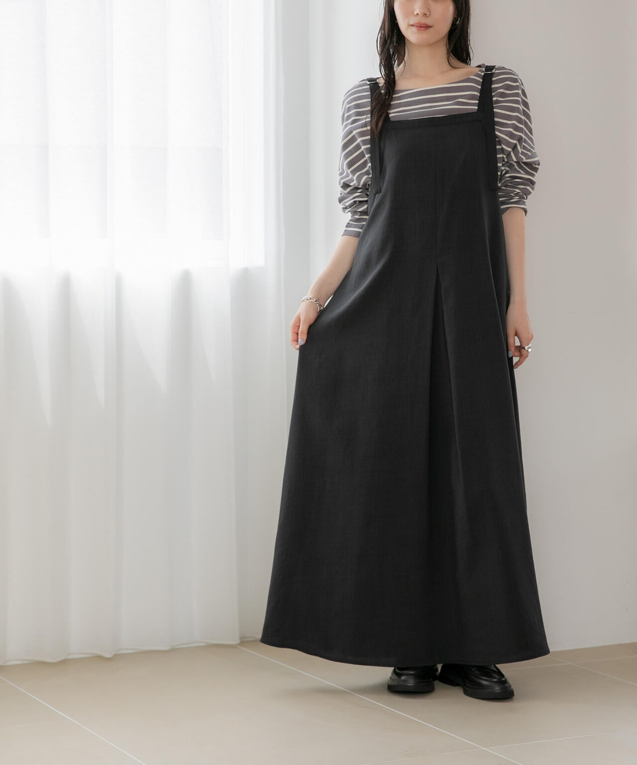 WEB限定/多機能素材 前後2wayショルダーストラップワンピース 6736219302