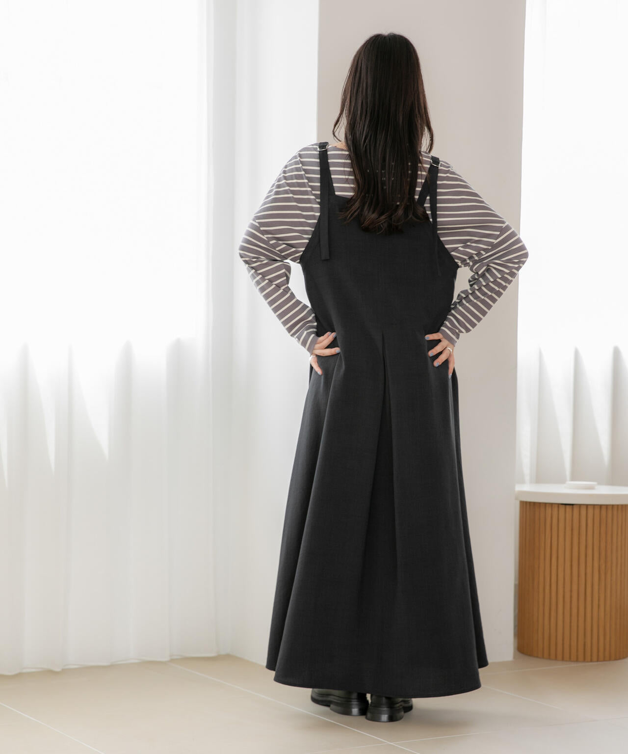 WEB限定/多機能素材 前後2wayショルダーストラップワンピース 6736219302
