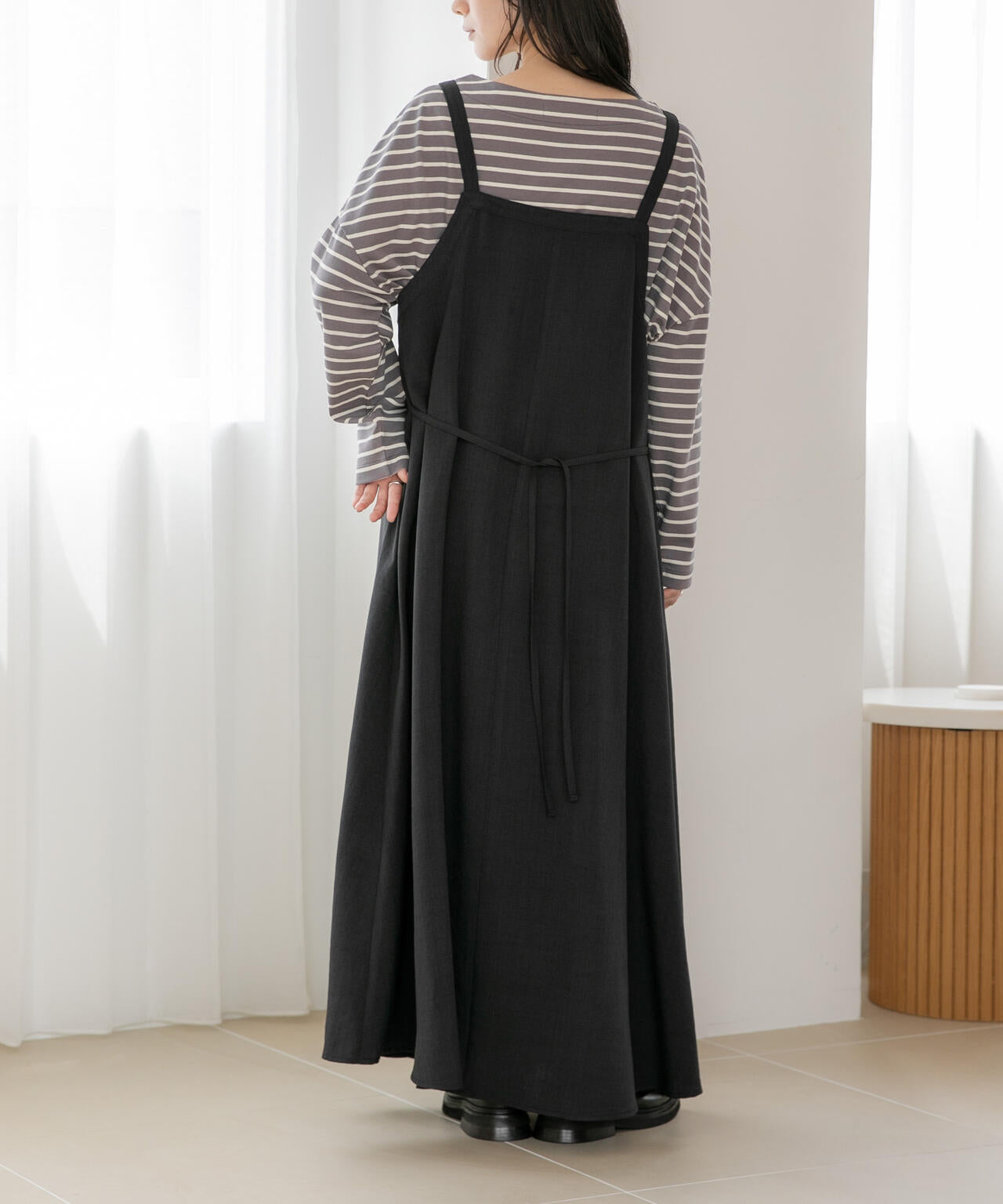 WEB限定/多機能素材 前後2wayショルダーストラップワンピース 6736219302