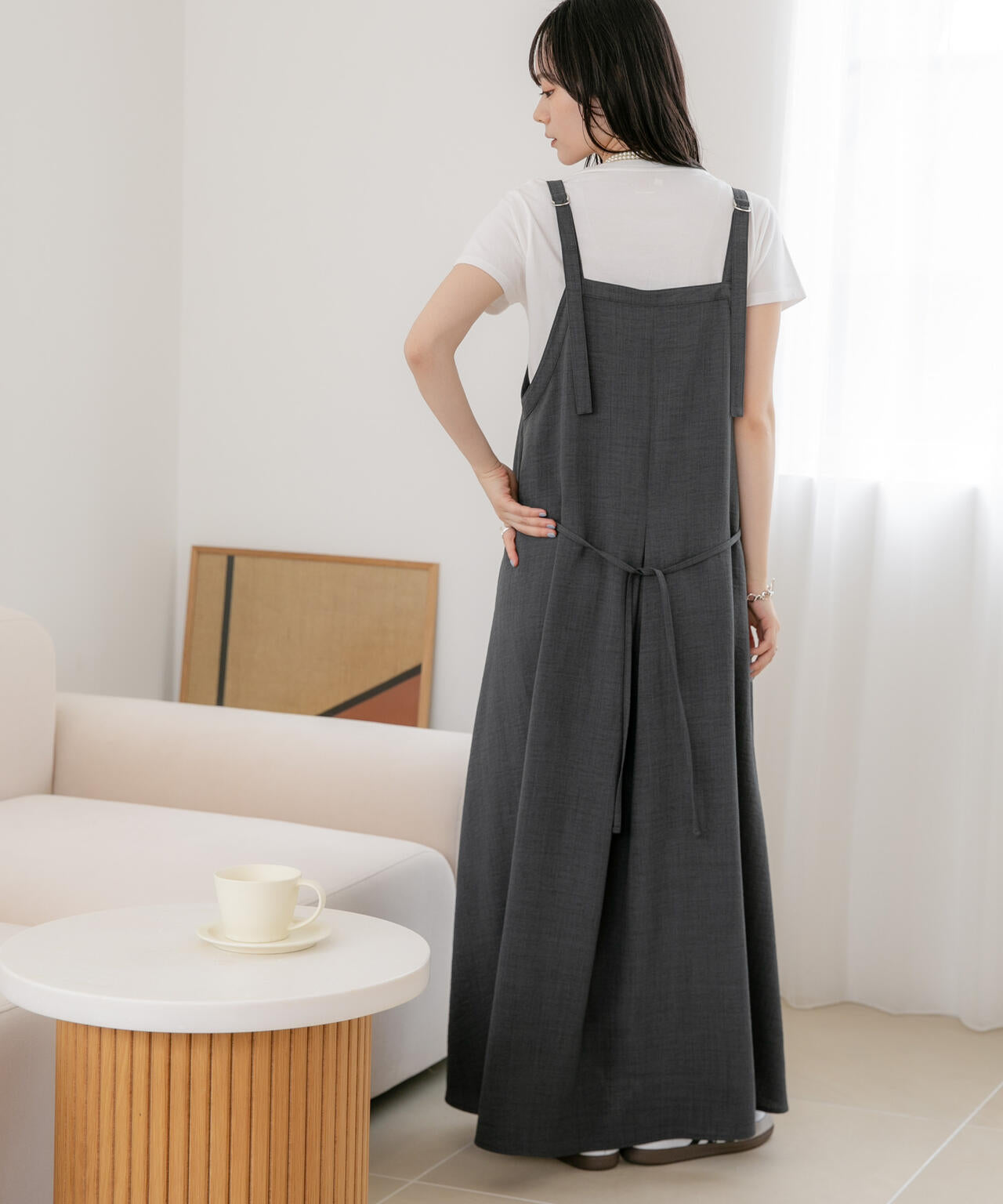 WEB限定/多機能素材 前後2wayショルダーストラップワンピース 6736219302