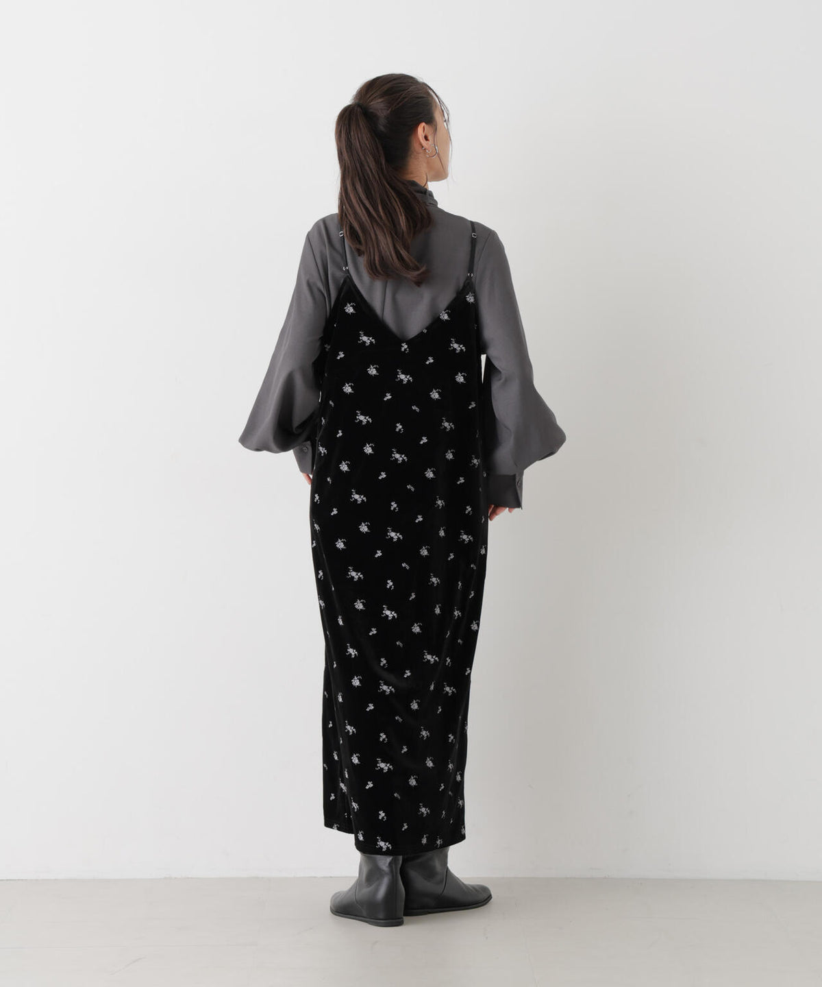 刺繍ベロアキャミソールワンピース(セットアップ可) 6736219317