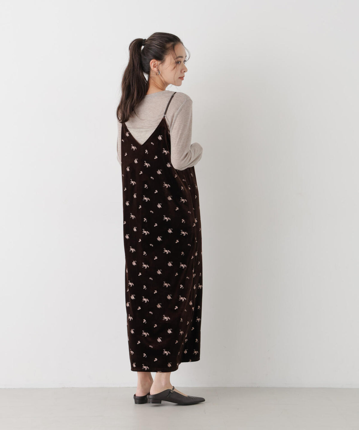 刺繍ベロアキャミソールワンピース(セットアップ可) 6736219317