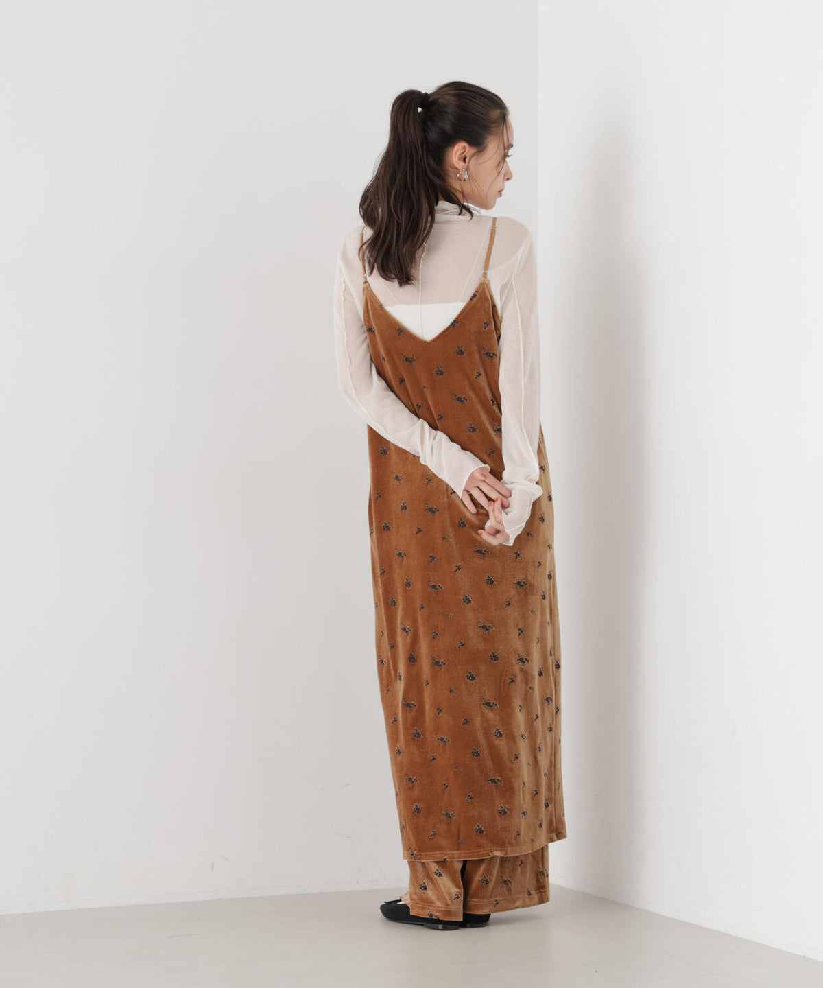 刺繍ベロアキャミソールワンピース(セットアップ可) 6736219317
