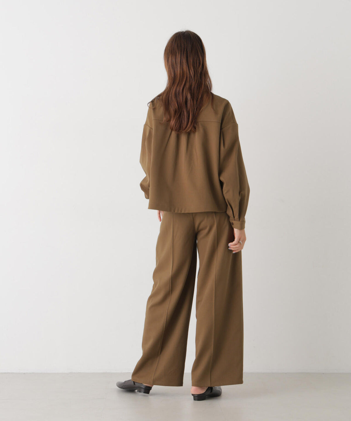 スキッパークロップドツイルシャツ(セットアップ可) 6736220309