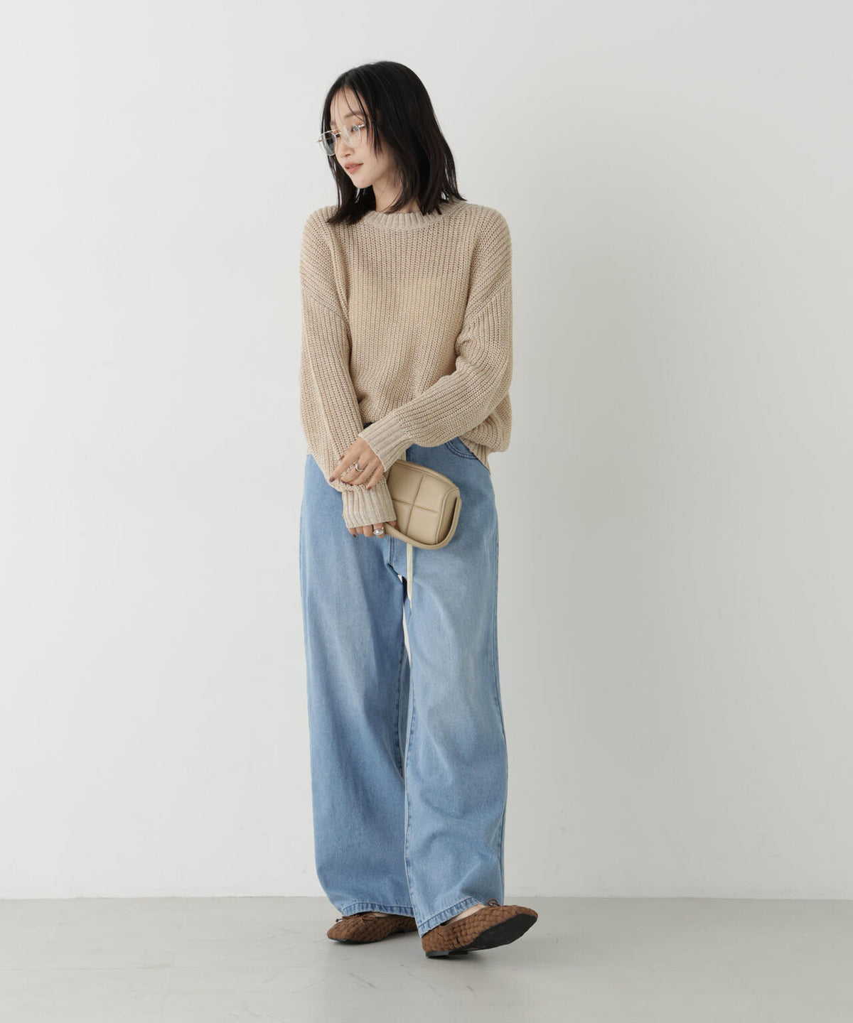 ロービングクルーネックルーズニット 6736222335