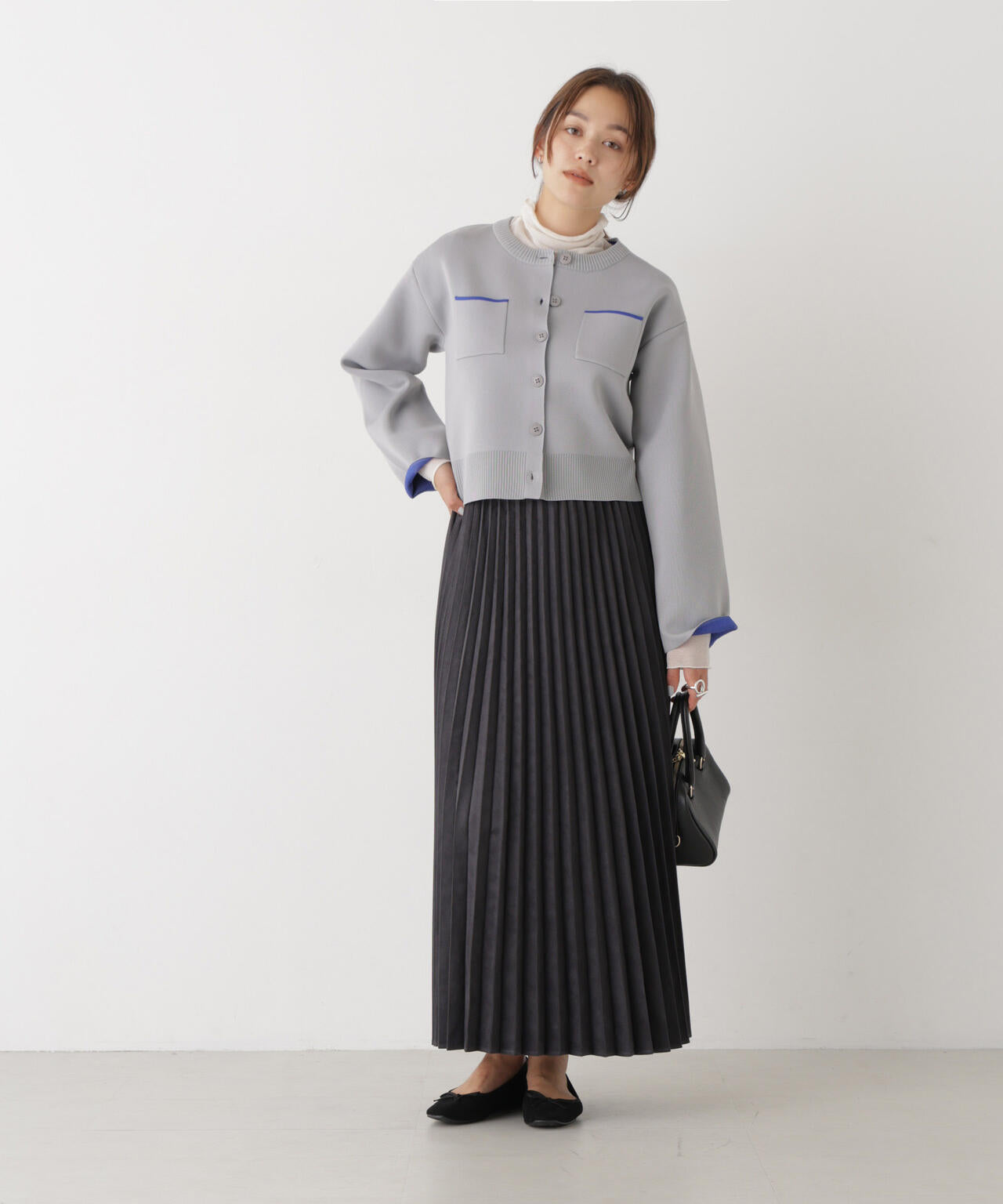 WEB限定/スポンディッシュWフェイスバイカラーニットカーディガン