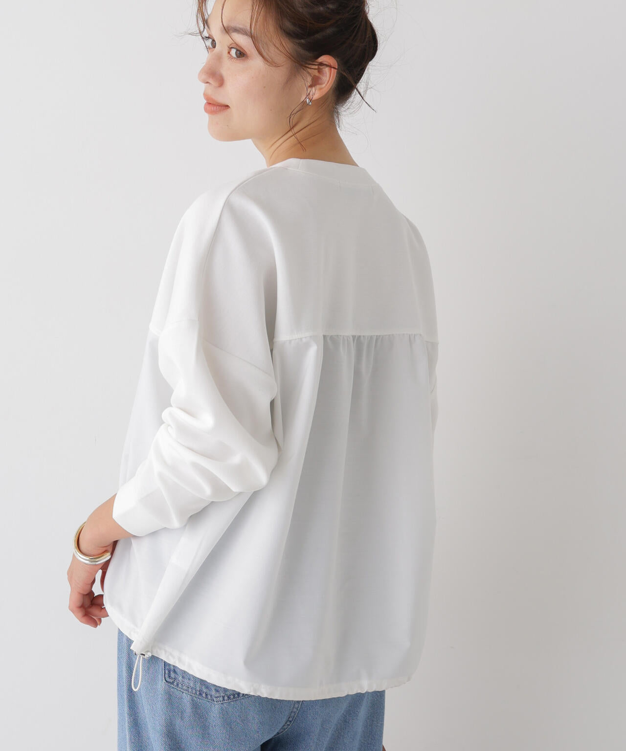異素材切り替えコンビダンボールカットトップス 6736223302