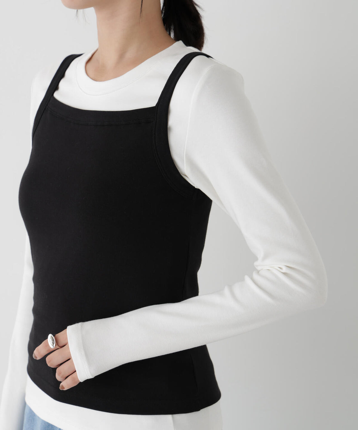 WEB限定/ロンT×キャミ カットレイヤードアンサンブルセット 6736223309