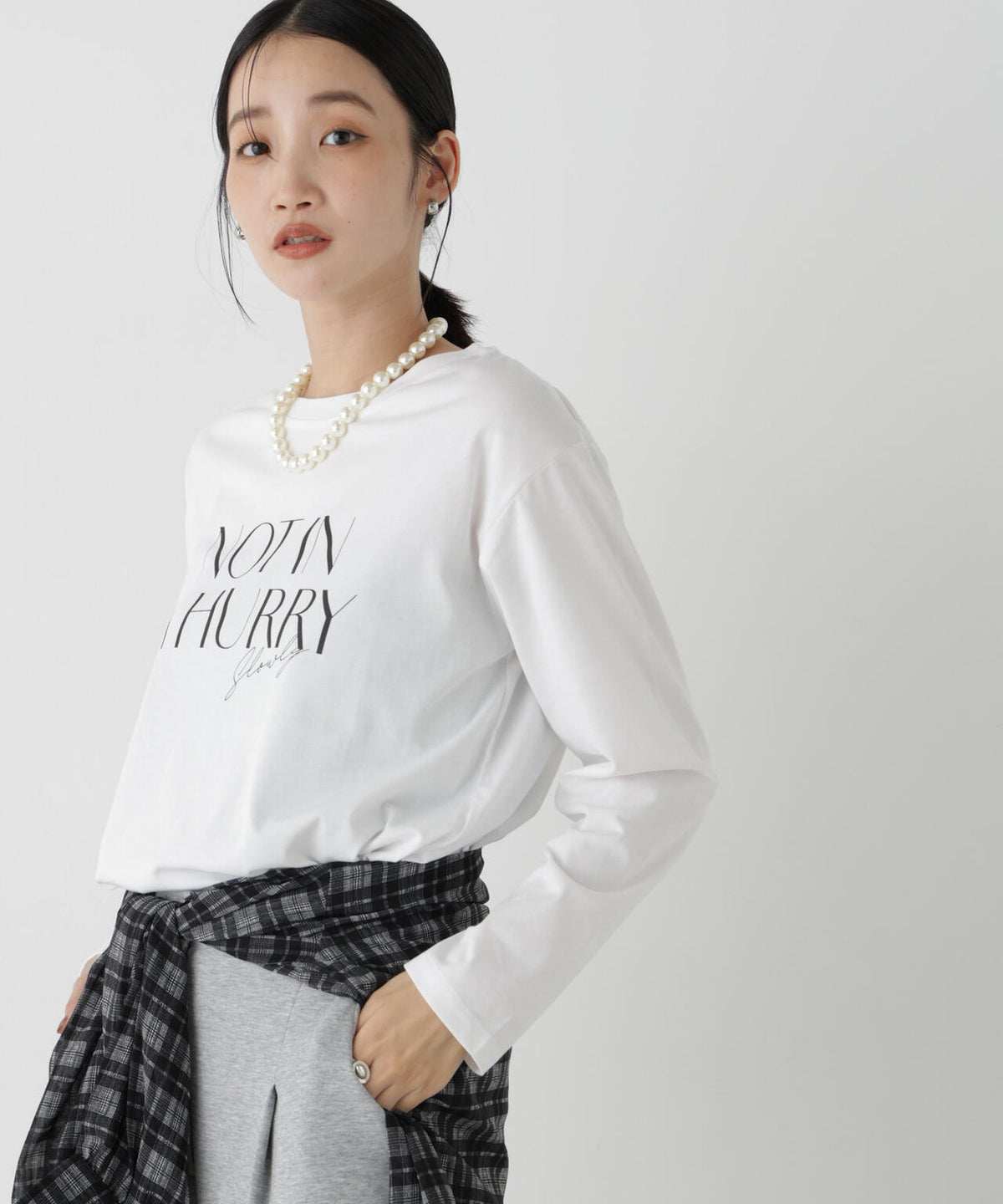 UVカット機能付ロゴプリントロングTシャツ 6736223314