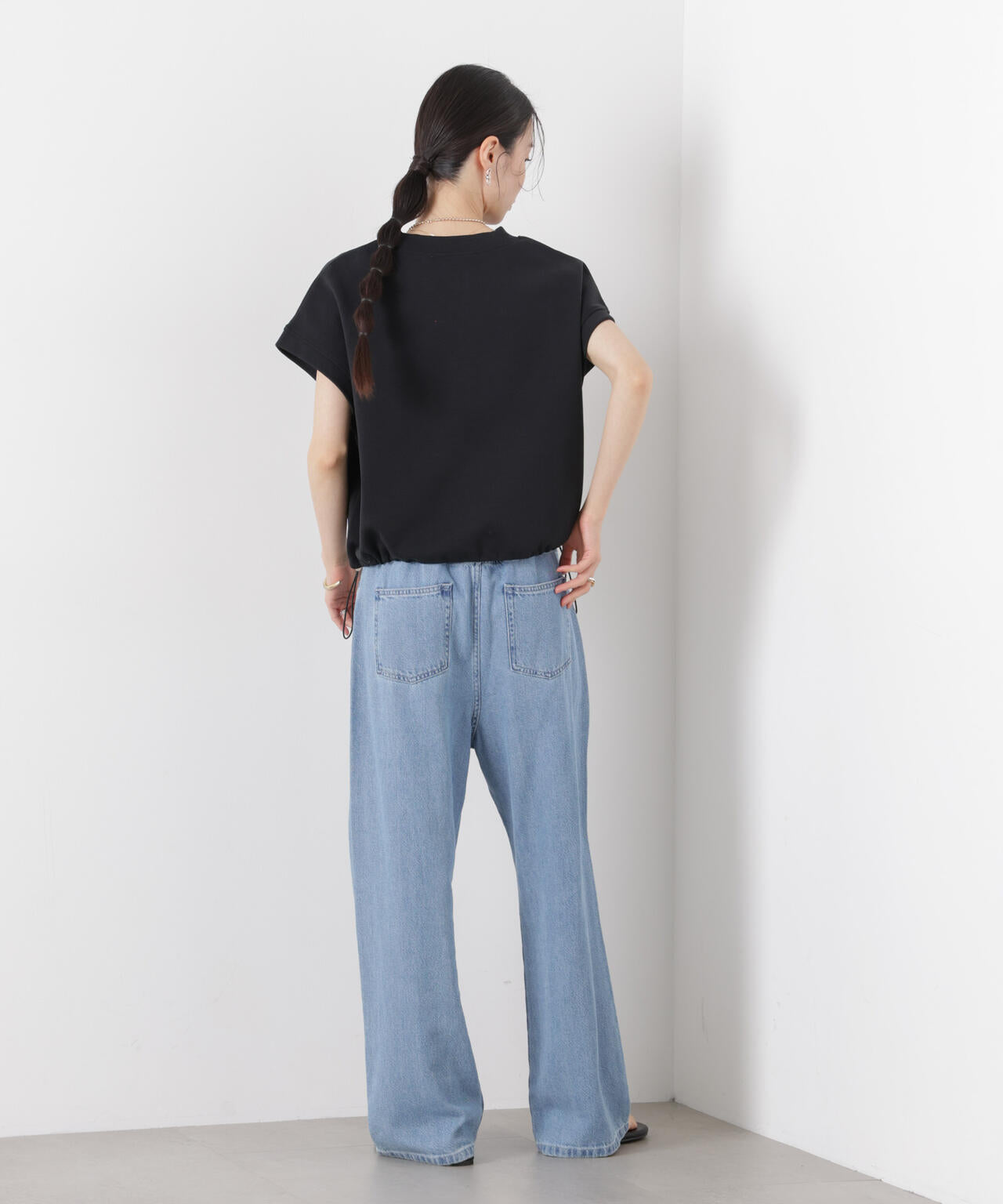 接触冷感ダンボールカットハーフジップトップス(セットアップ可) 6736224307