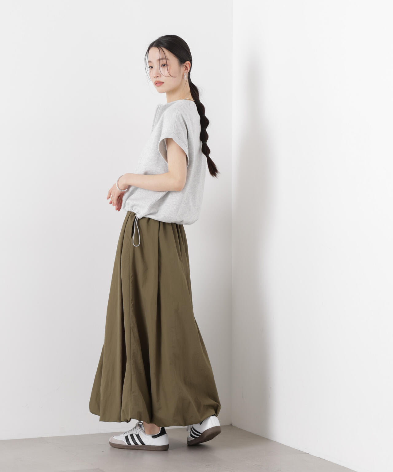 接触冷感ダンボールカットハーフジップトップス(セットアップ可) 6736224307