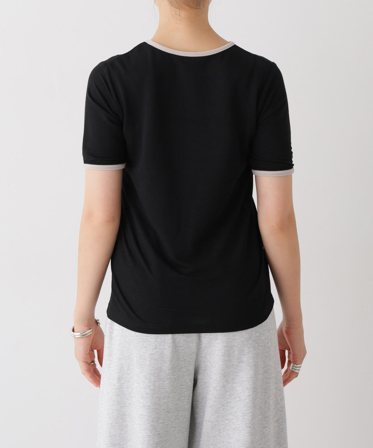 WEB限定/ベロアパイピングリンガーTシャツ 6736224313