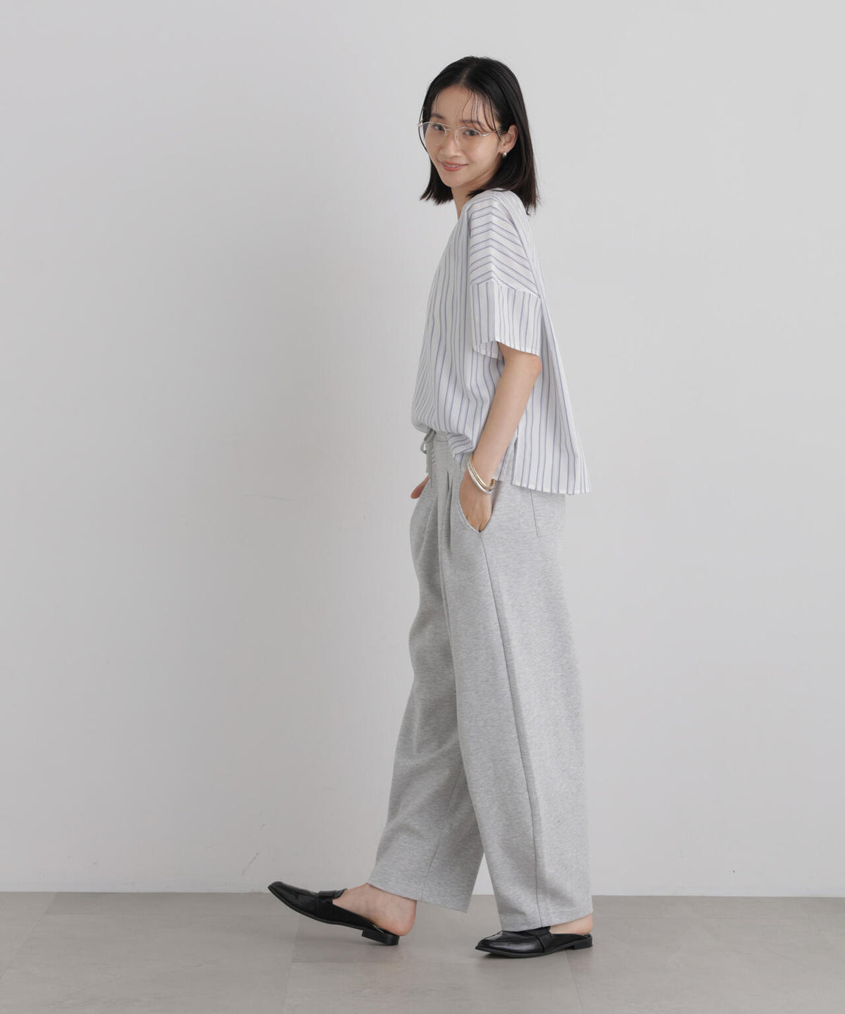 接触冷感ダンボールカットカーブシルエットパンツ(セットアップ可) 6736227306