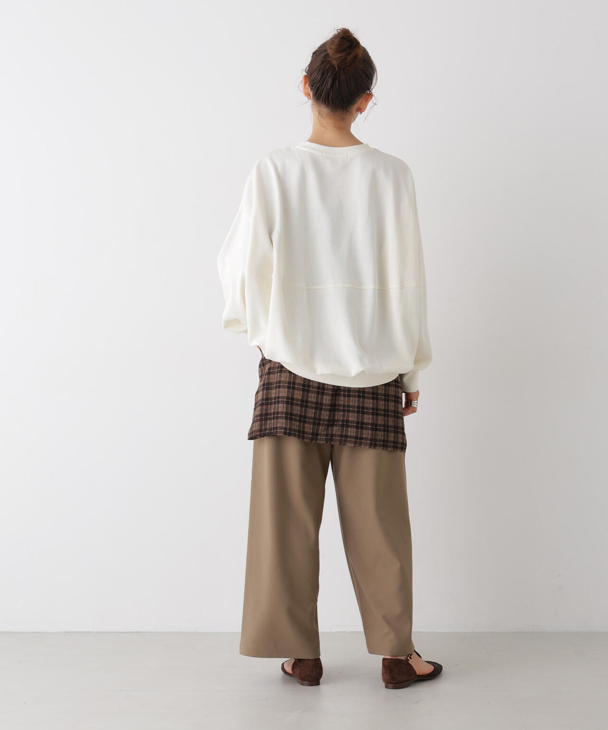 ベルト付きツイルワイドパンツ(セットアップ可) 6736227308