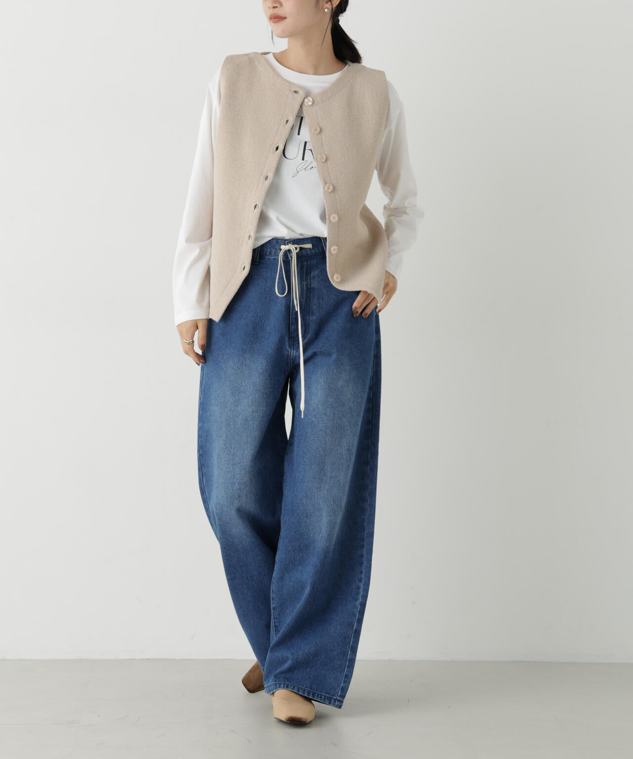 ドロストワイドデニムパンツ 6736227313