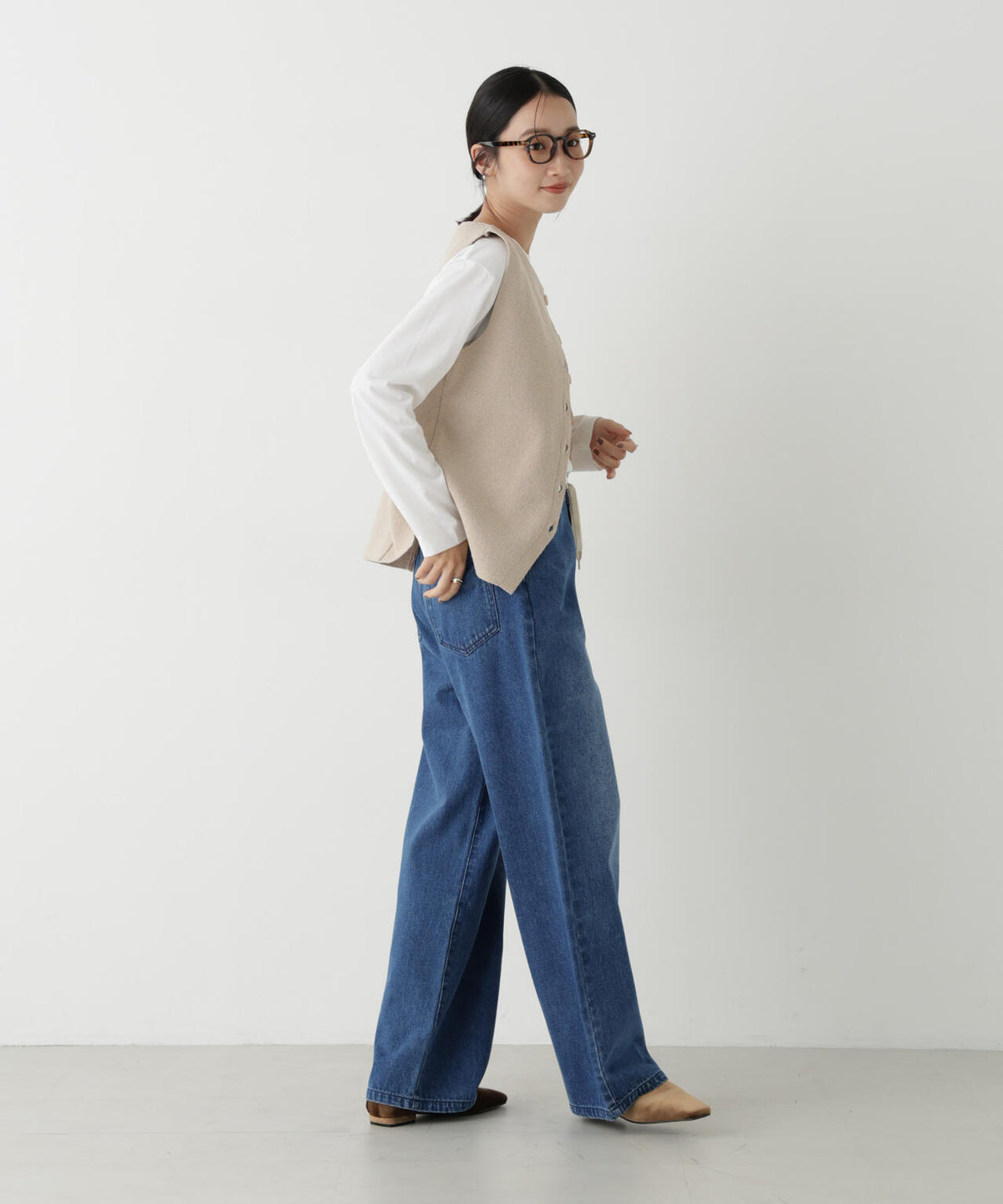ドロストワイドデニムパンツ 6736227313